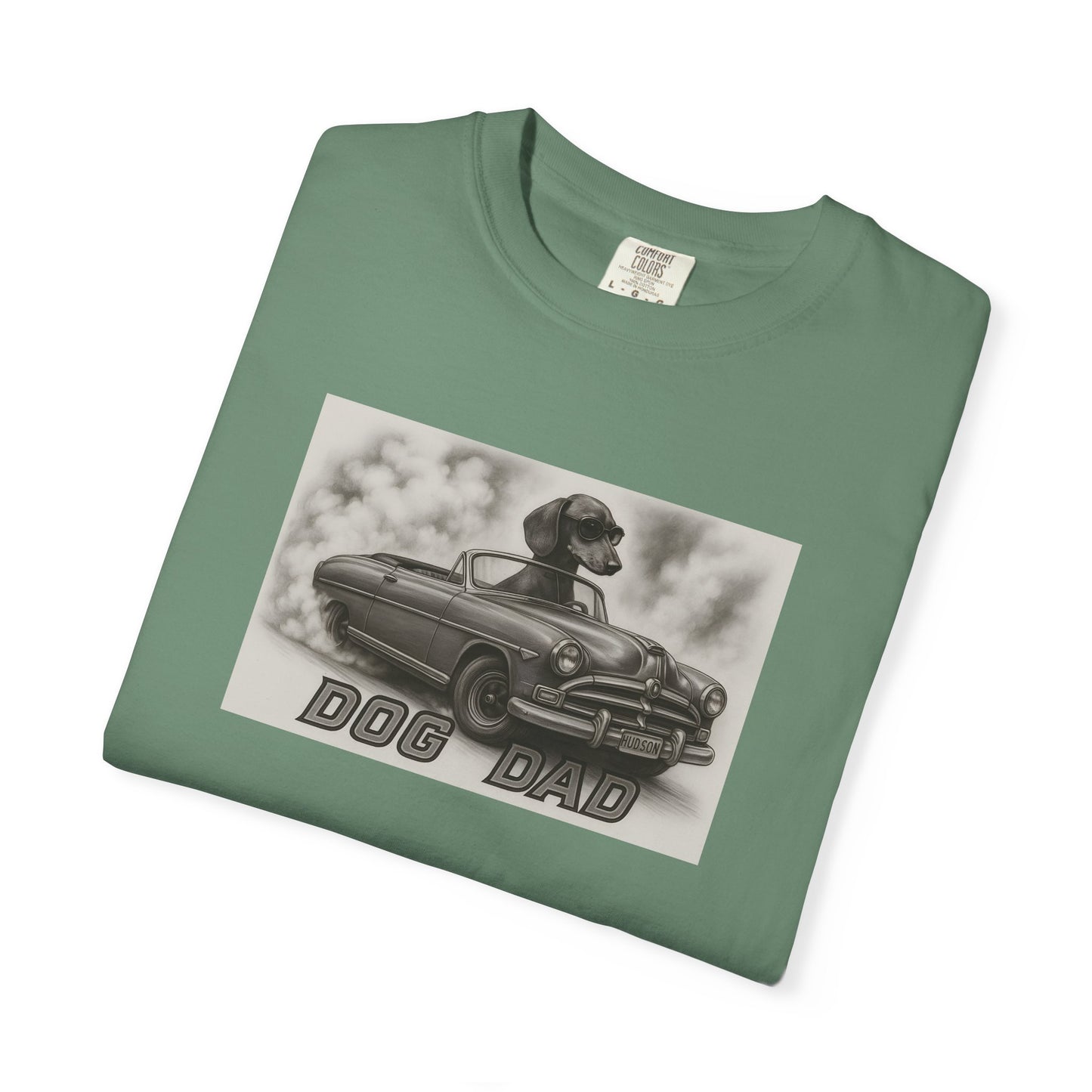 Dog Dad - Dachshund - Cool Dogs in Cool Cars T-Shirt Collection | Funny Dog Lover Apparel for Men