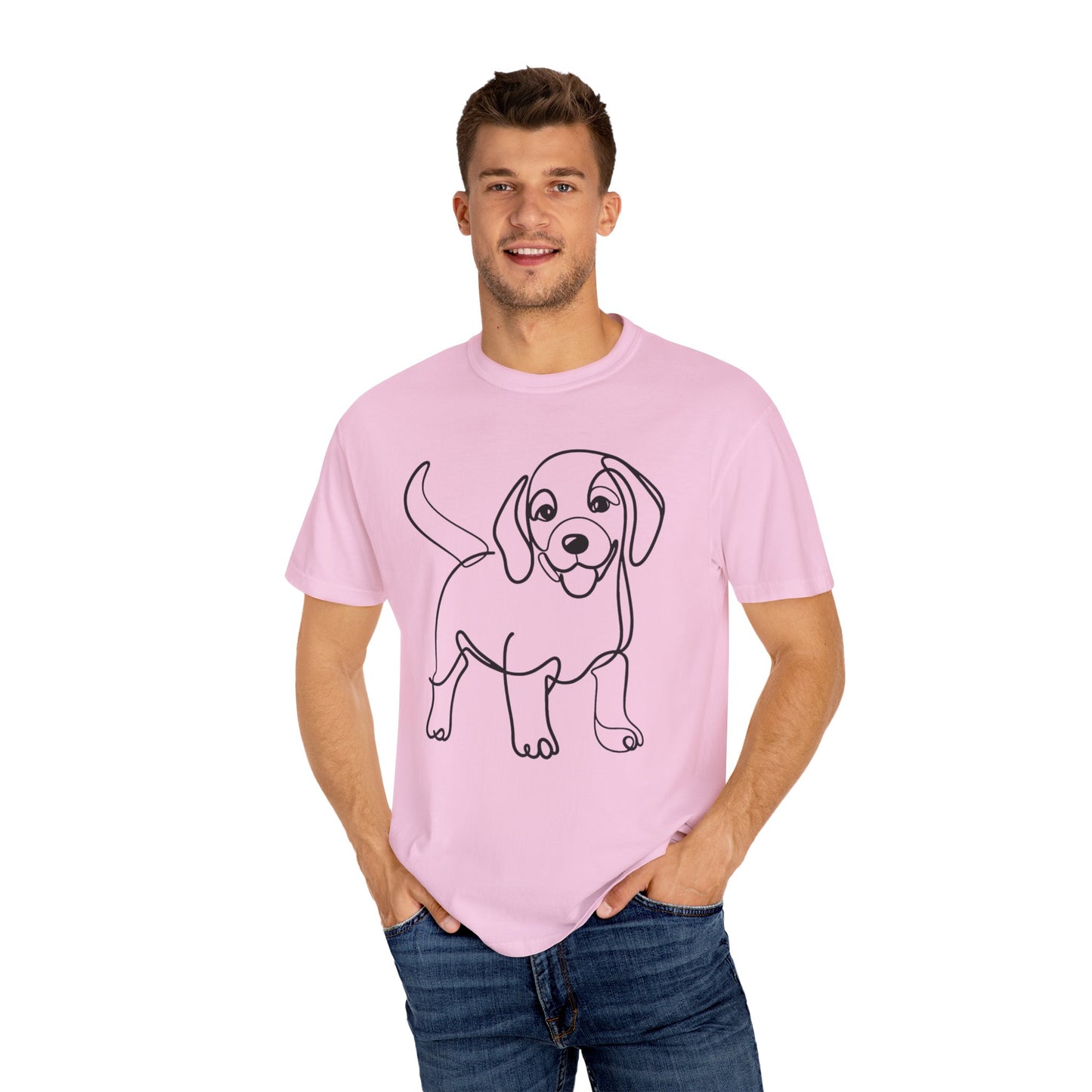 I๐ถ Nose First โ Minimalist Beagle Line Art Tee - Perfect for Dog Lovers