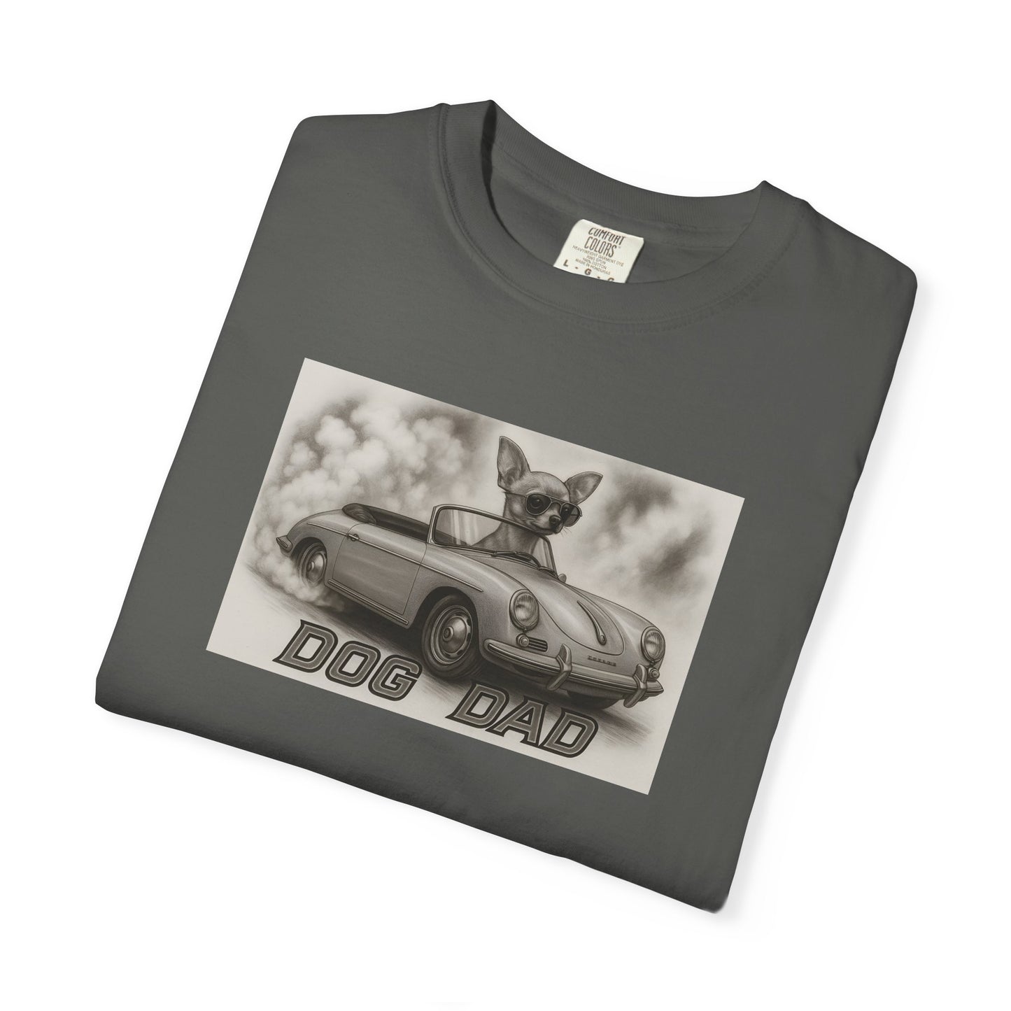 Dog Dad - Chihuahua - Cool Dogs in Cool Cars T-Shirt Collection | Funny Dog Lover Apparel for Men