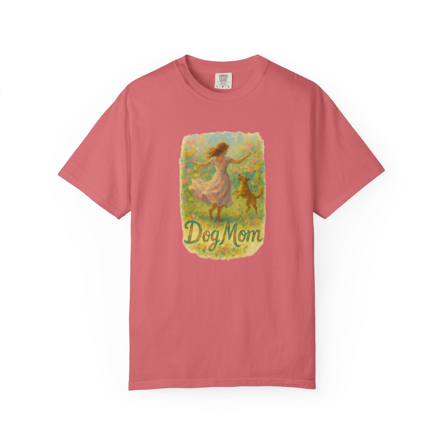 Dog Mom T-Shirt, Cute Animal Lover Tee, Gift for Pet Moms, Garment-Dyed T-Shirt, Casual Summer Shirt, Birthday Gift, Dog Lover Merchandise