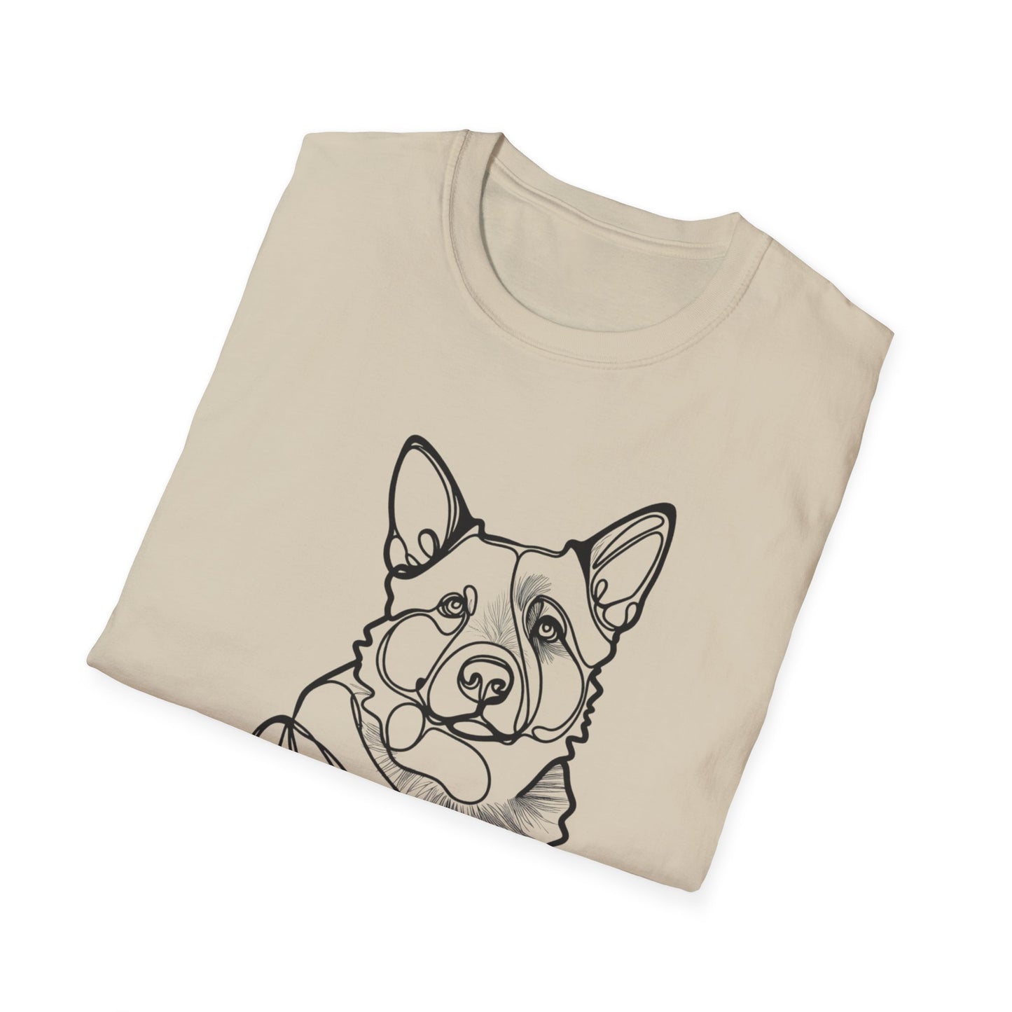🖤 True Grit – Blue Heeler Line Art Tee – Minimalist Dog Outline Design