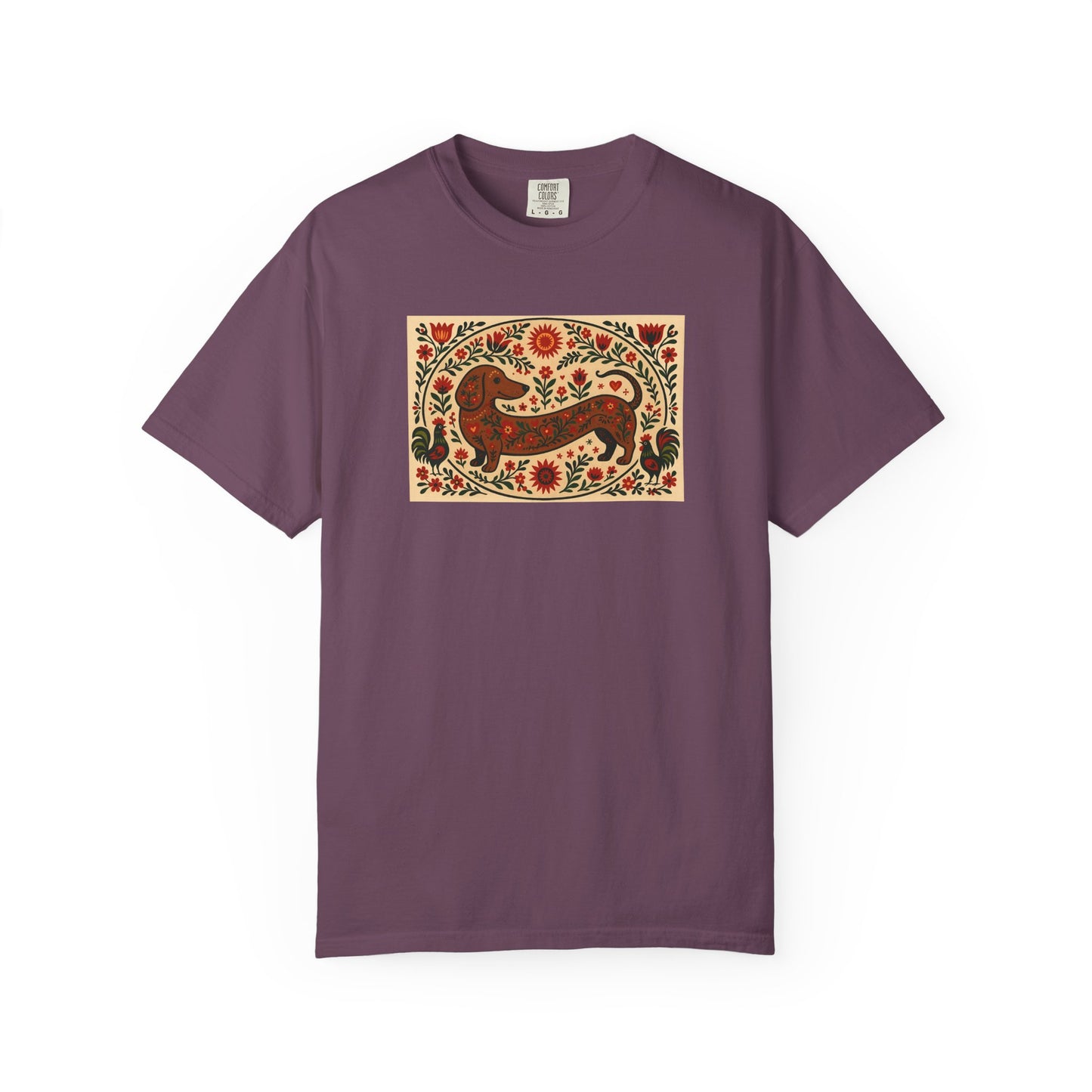 Artistic Garment-Dyed Unisex T-Shirt - Handcrafted Floral Design
