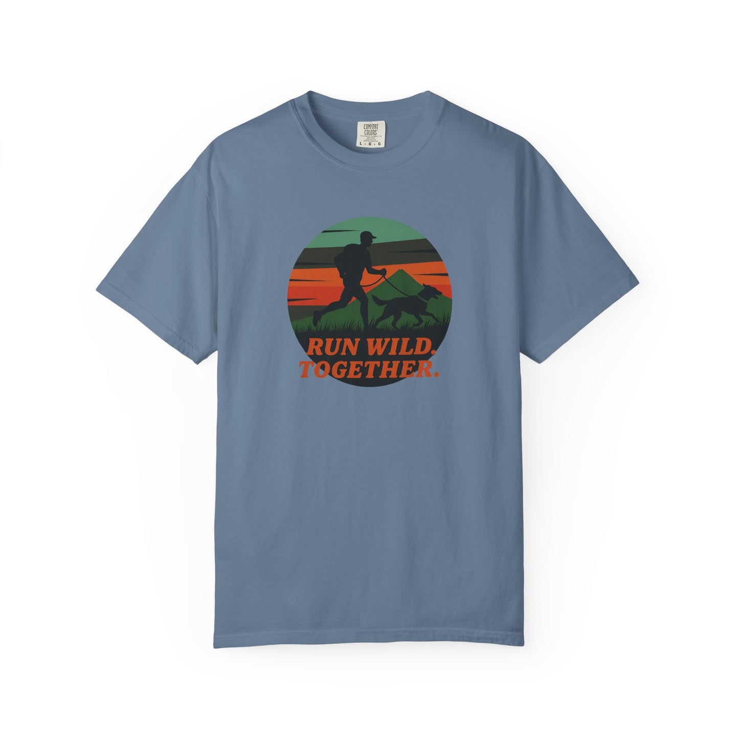 Canicross - Unisex Garment-Dyed T-Shirt - Run Wild Together Adventure Tee
