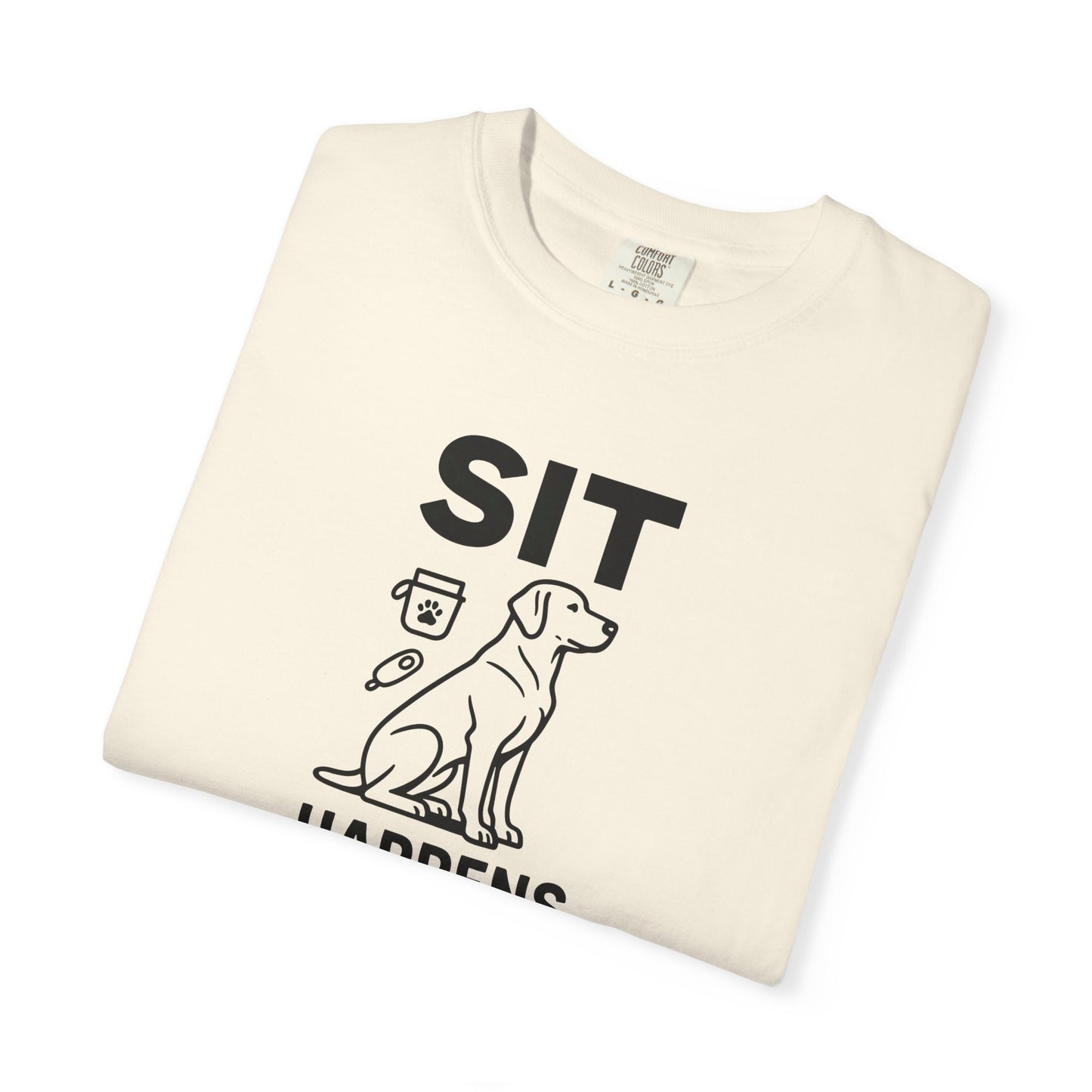 Dog Lovers Unisex T-Shirt - 'Sit Happens' Graphic Tee, Gift for Dog Owners, Pet Lovers, Casual Wear, Funny Dog Shirt