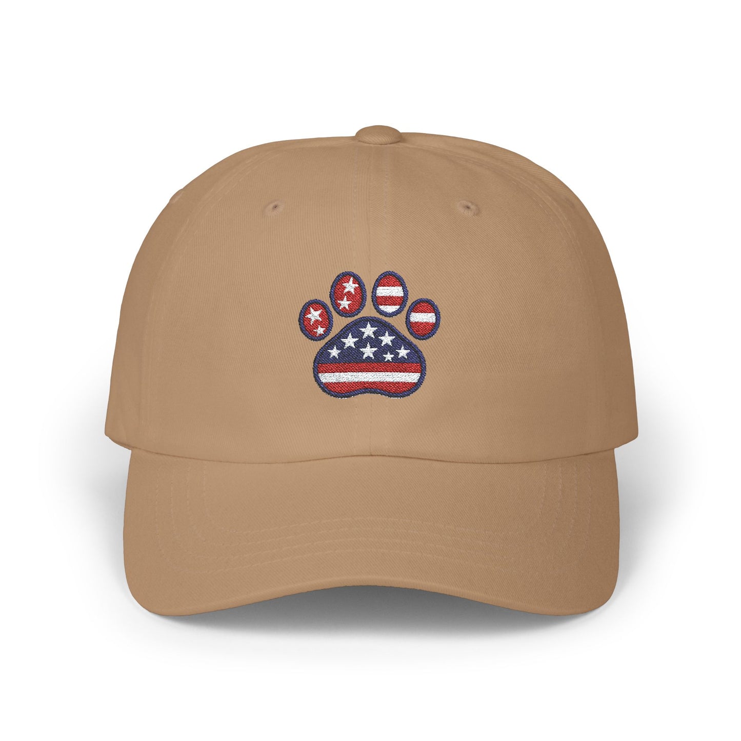 Dad Cap Patriotic American Flag Pawprint