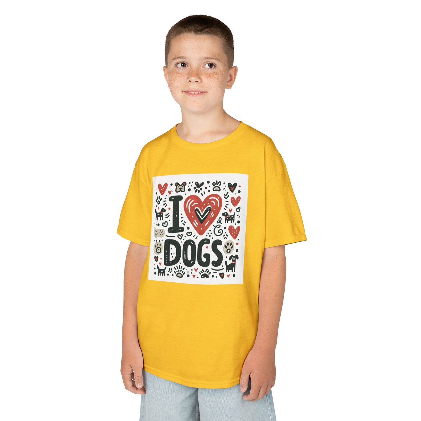 Kids Tee - Kids Love Dogs Design