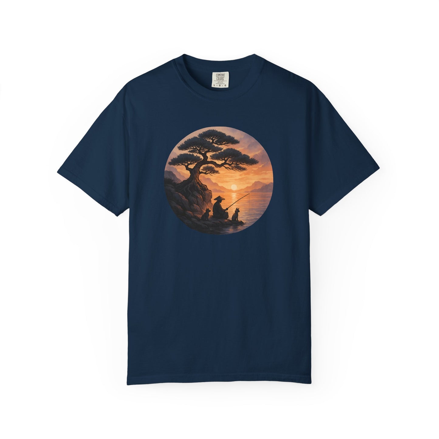 Vintage Sunset Fisherman Unisex T-shirt