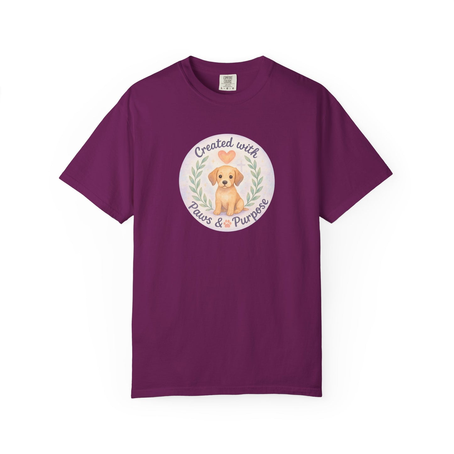 Created with Paws & Purpose T-Shirt, Pet Lover Gift, Dog Lover Apparel, Animal Rescue Support, Unique Gifts for Dog Owners