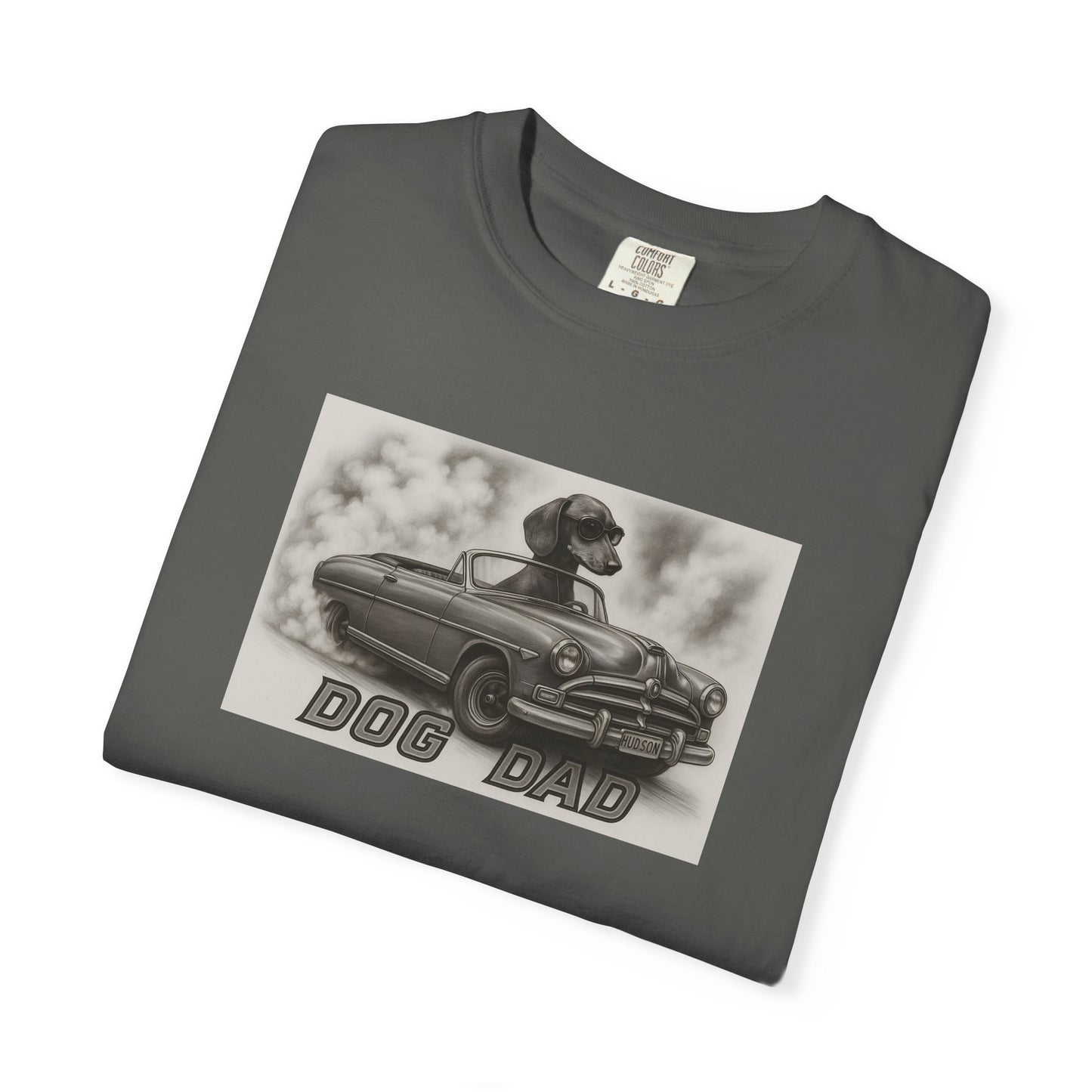 Dog Dad - Dachshund - Cool Dogs in Cool Cars T-Shirt Collection | Funny Dog Lover Apparel for Men