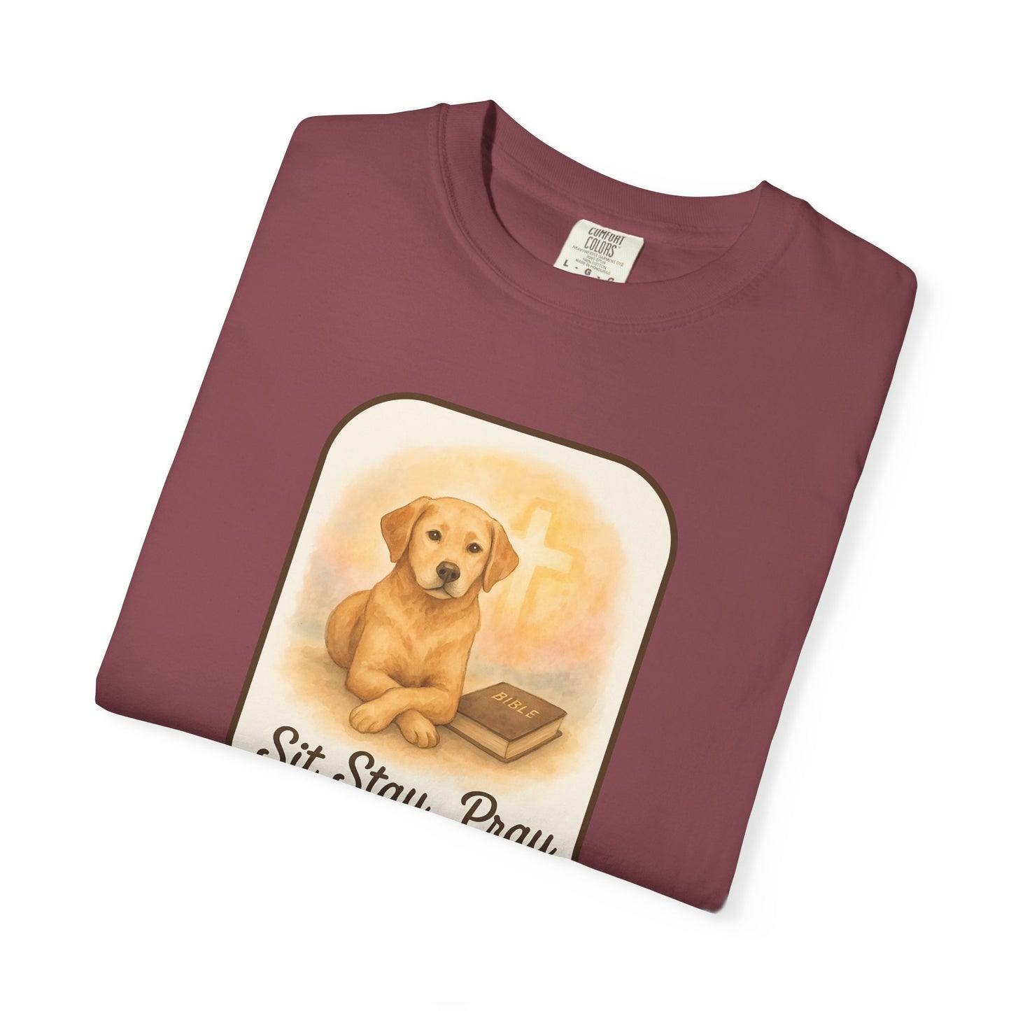 Faith-Inspired Dog Lovers T-Shirt, Unisex Tee, Gift for Pet Owners, Friendship Apparel, Casual Church Wear, Stay Pray Dog Design