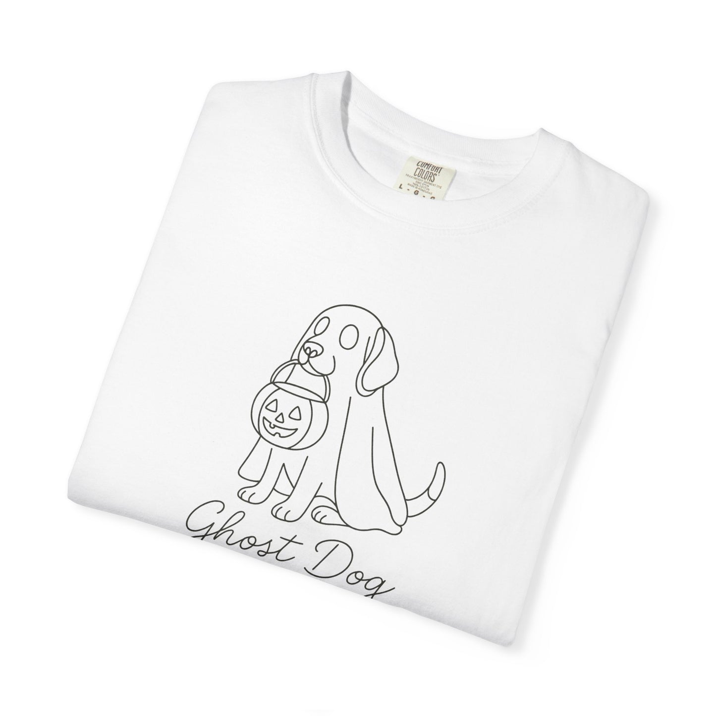 Ghost Dog Halloween T-Shirt, Unisex Tee, Casual Fall Apparel, Pet Lover Gift, Spooky Dog Shirt, Fun Trick-or-Treat Outfit