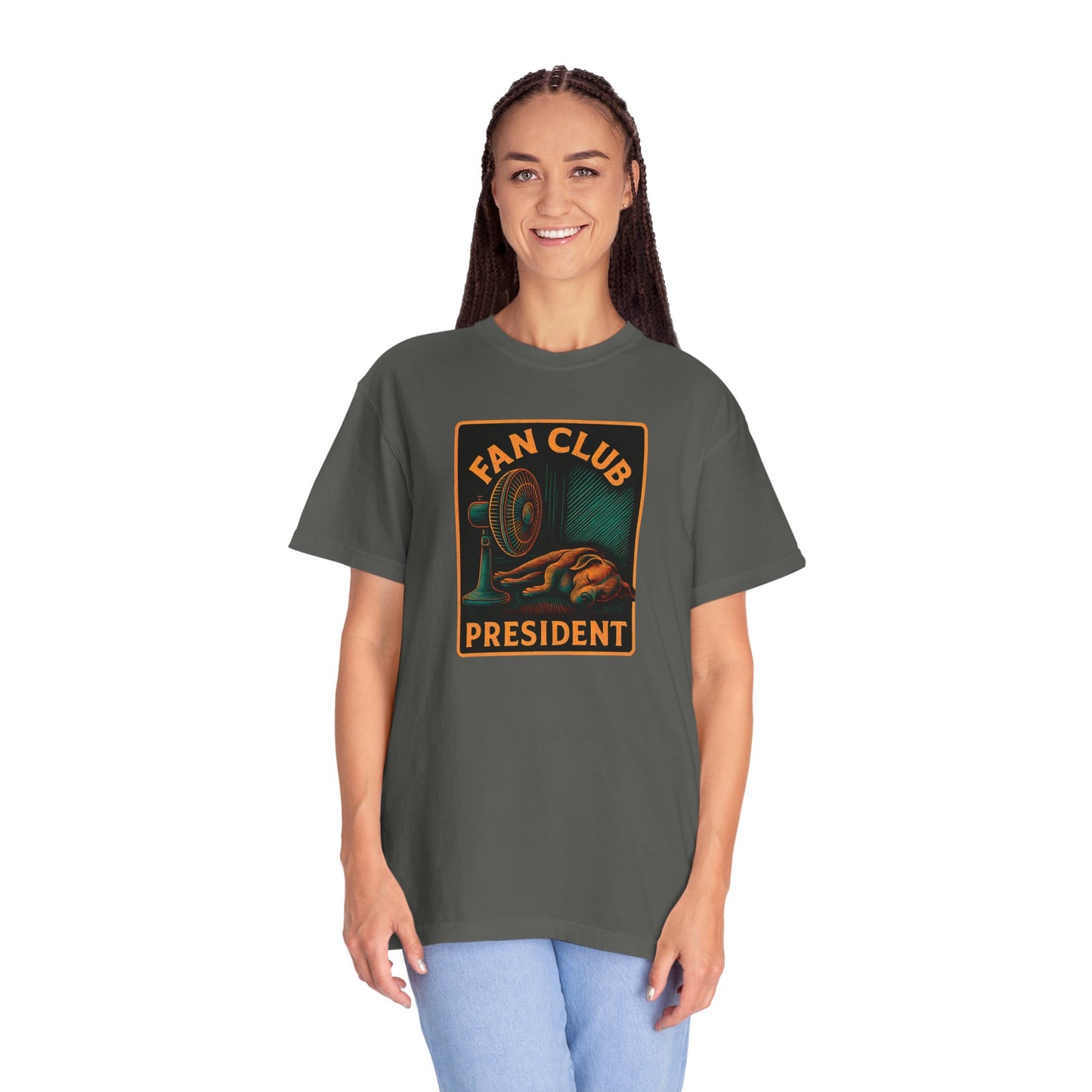 Fan Club President Unisex T-shirt, Garment-Dyed Tee, Unique Gift, Club Member Apparel, Casual Wear, Fan Merchandise
