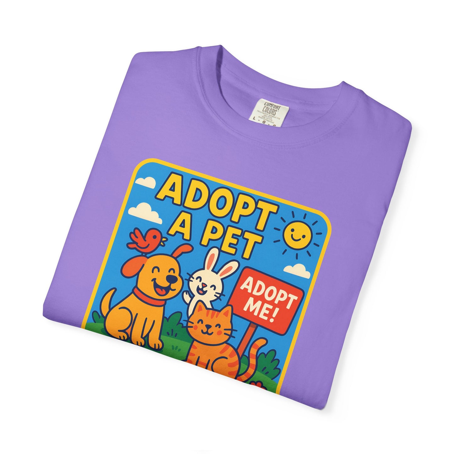 Adopt a Pet T-Shirt - Unisex Garment-Dyed Tee for Animal Lovers