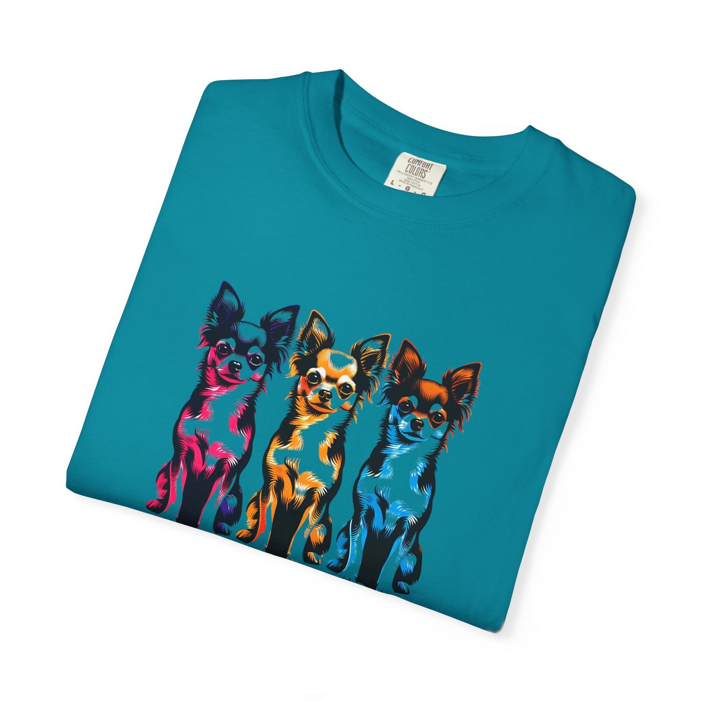 Colorful Chihuahua T-Shirt - Fun & Stylish Unisex Garment-Dyed Tee