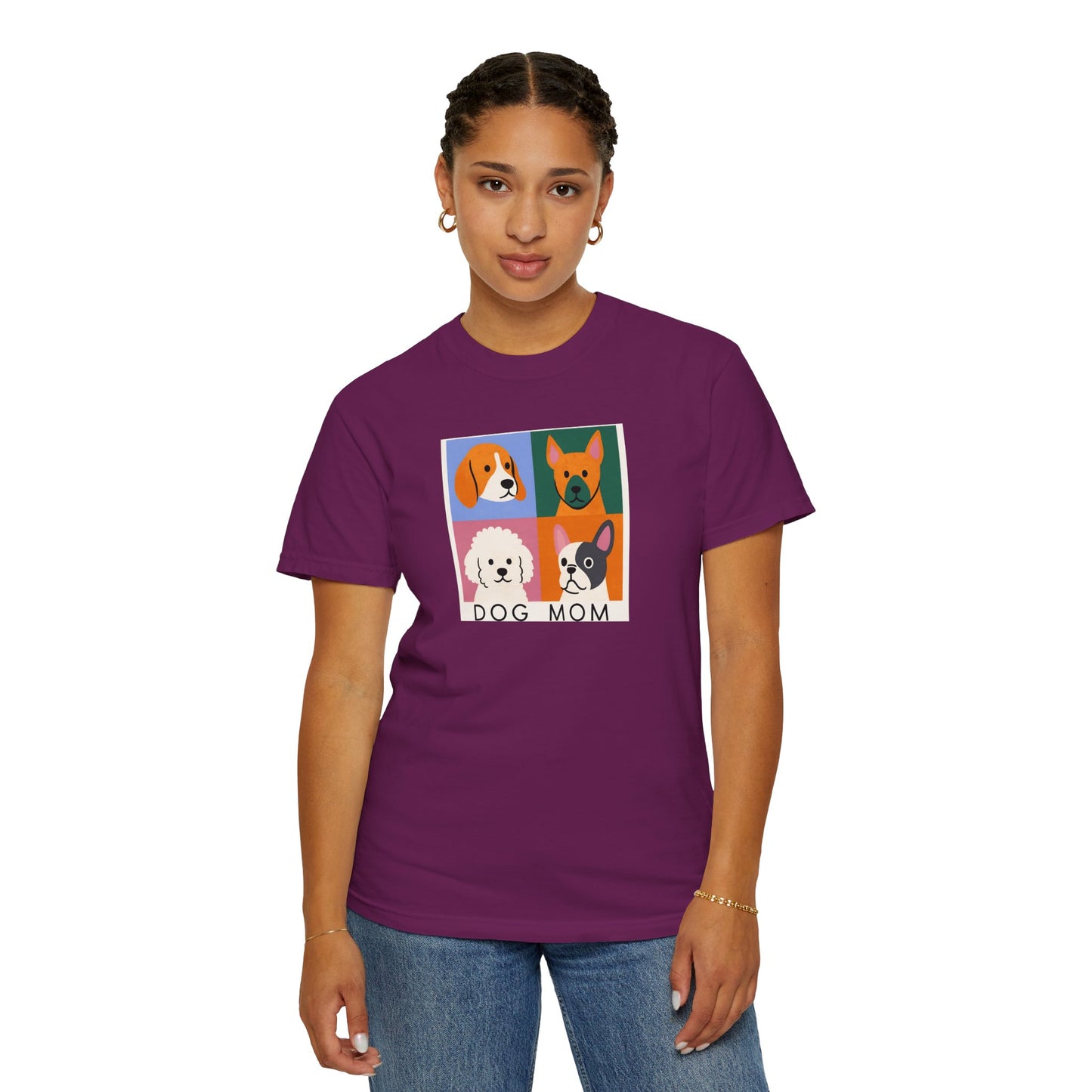 Dog Mom T-shirt - Unisex Garment-Dyed Tee for Dog Lovers