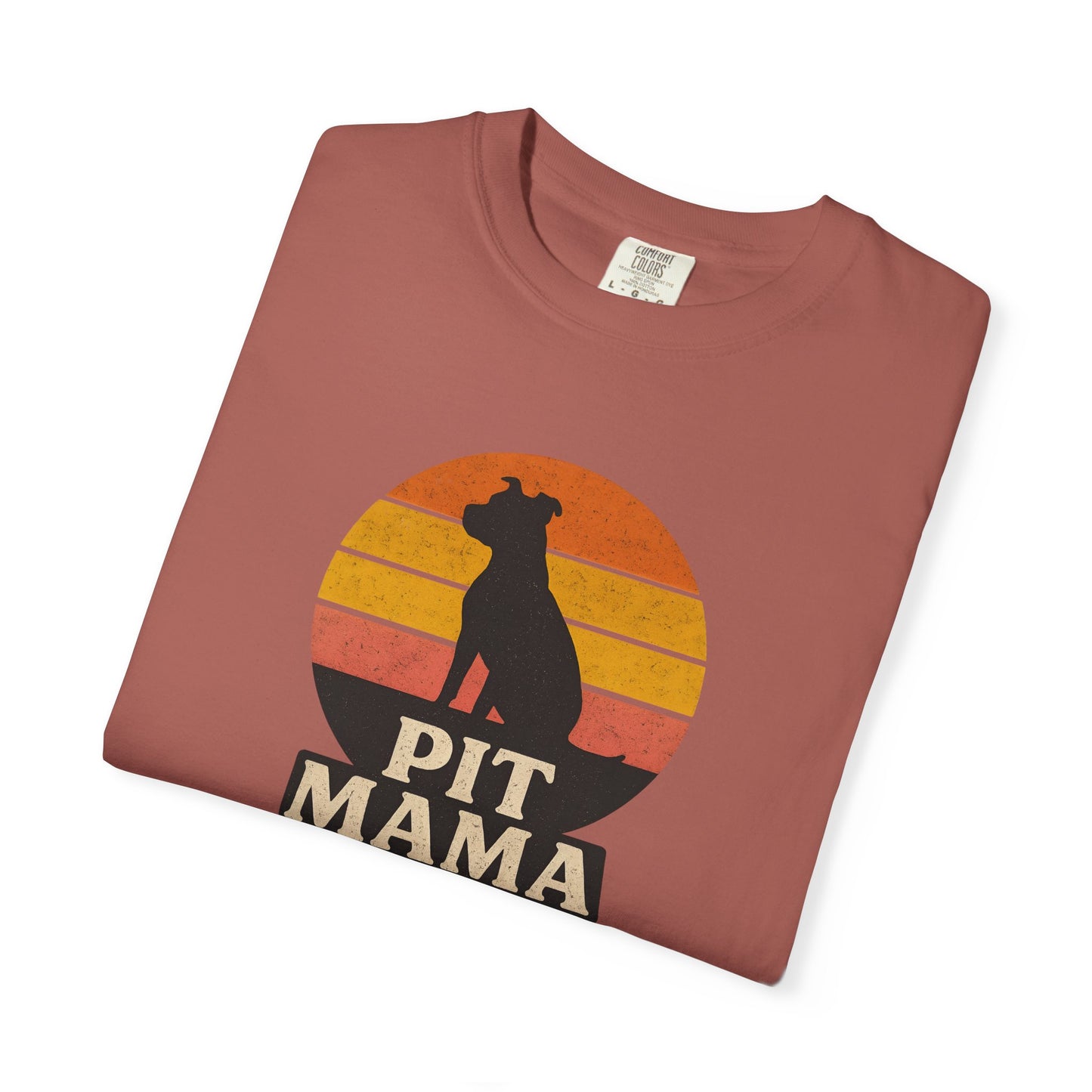 PIT MAMA Unisex Garment-Dyed T-Shirt, Dog Lover Gift, Pet Mom Apparel, Casual Tee, Perfect for Everyday Wear