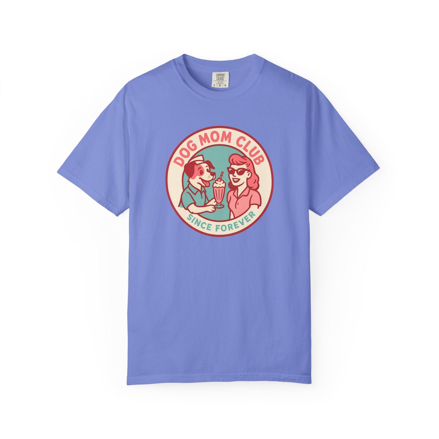 Dog Mom Club Garment-Dyed Tee | Casual Women's T-Shirt | Pet Lover Gift | Dog Mom Apparel | Cute Animal Lover Shirt