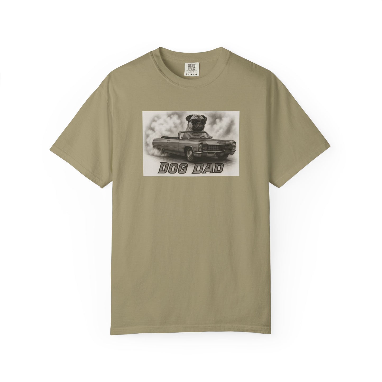 Dog Dad -Pug - Cool Dogs in Cool Cars T-Shirt Collection | Funny Dog Lover Apparel for Men