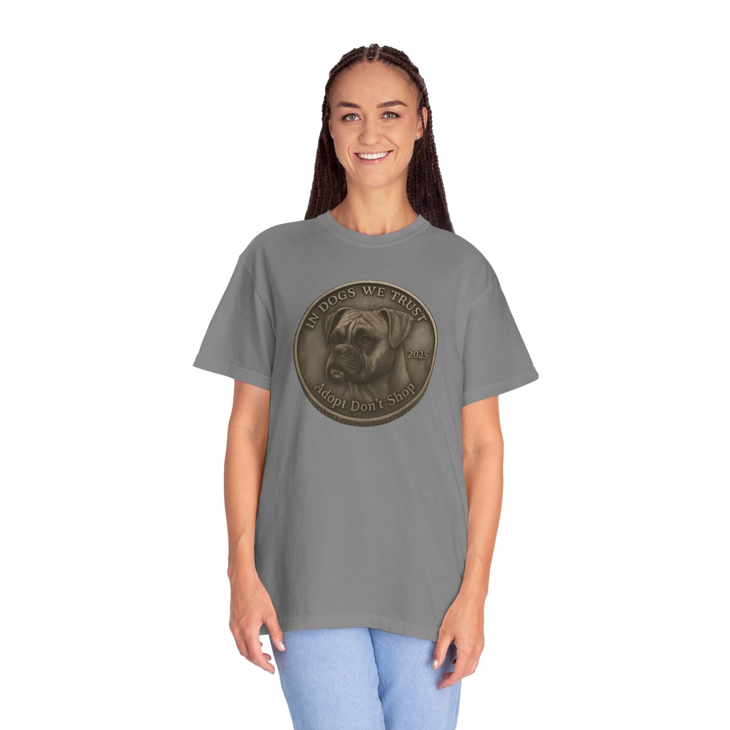 Adopt Don't Shop State Coin T-Shirt Collection - Proud Dog Breed Illustrations