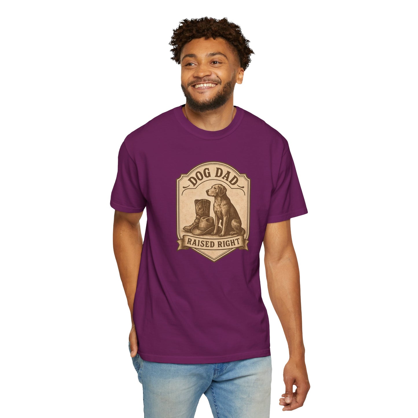Dog Dad Raised Right T-Shirt, Gift for Dog Lovers, Cute Pet Apparel, Funny Dog Dad Tee, Unisex Casual Wear