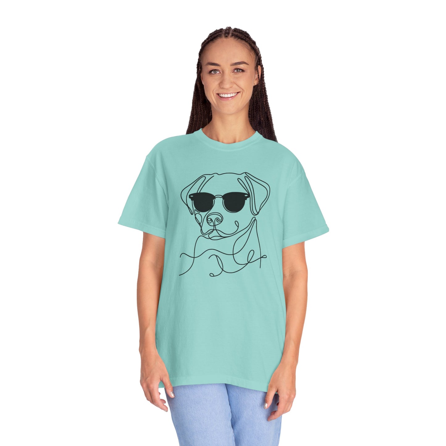 Cool Dog Line Art T-Shirt, Pet Lover Gift, Unisex Tee, Animal Lover Shirt, Casual Wear, Dog Mom Gift, Birthday Present, Dog Themed Apparel