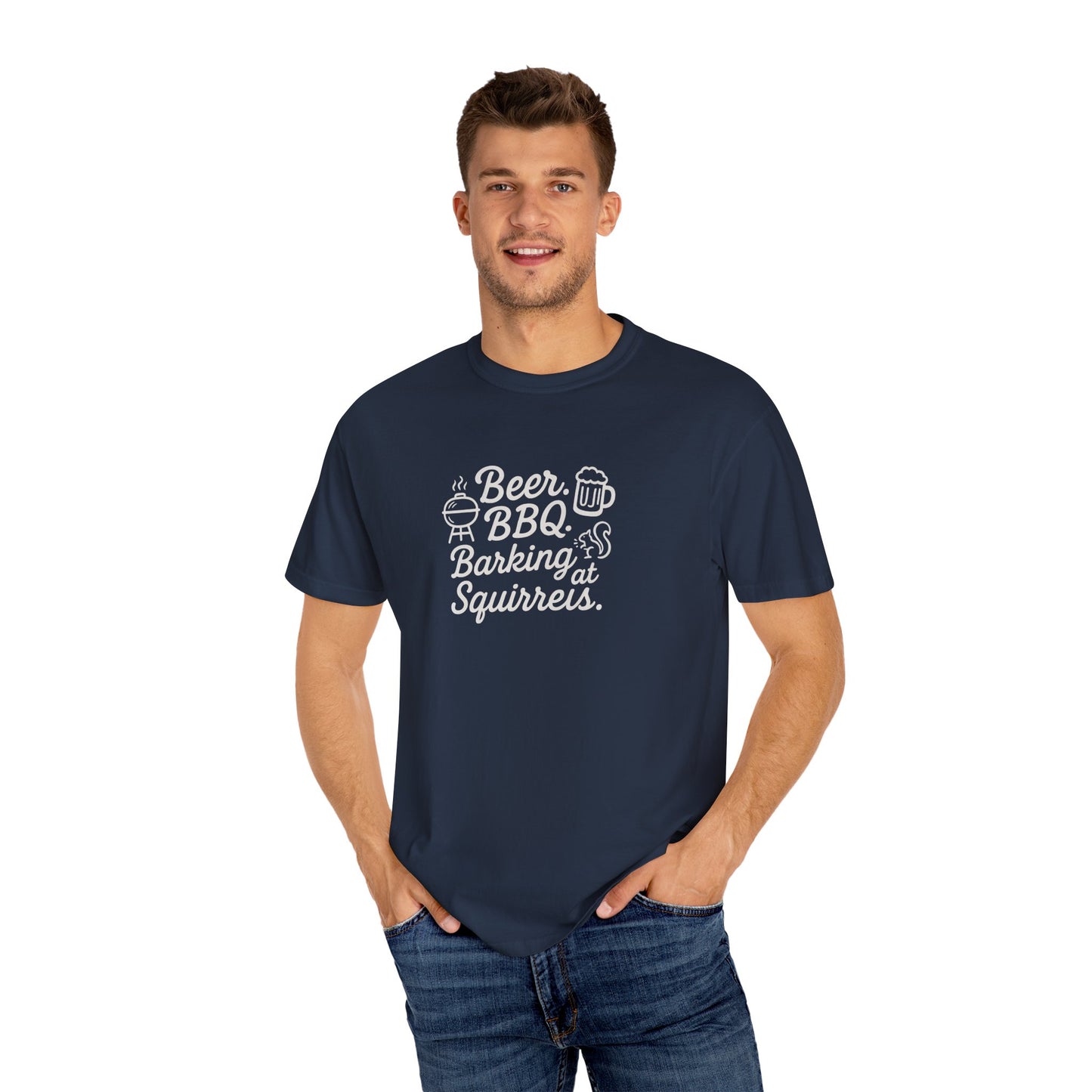 Beer BBQ and Barking Dog Dad T-Shirt