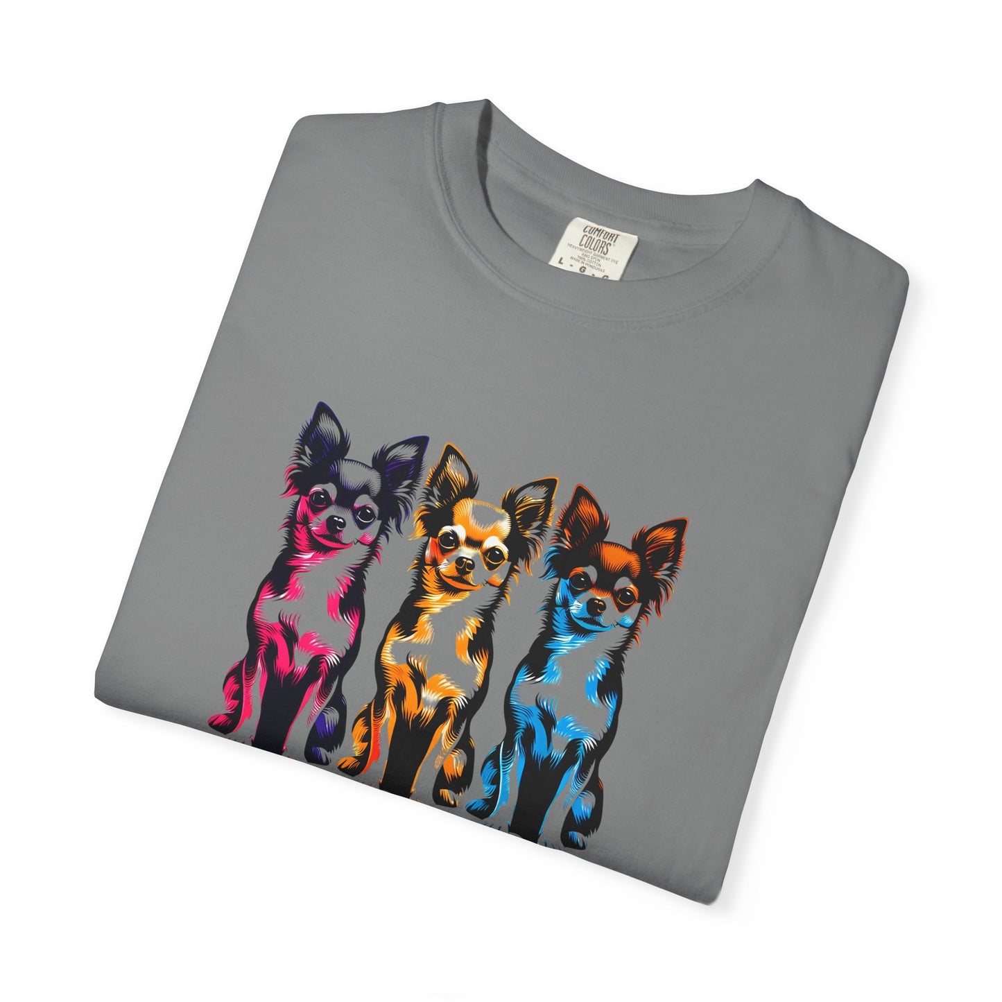 Colorful Chihuahua T-Shirt - Fun & Stylish Unisex Garment-Dyed Tee
