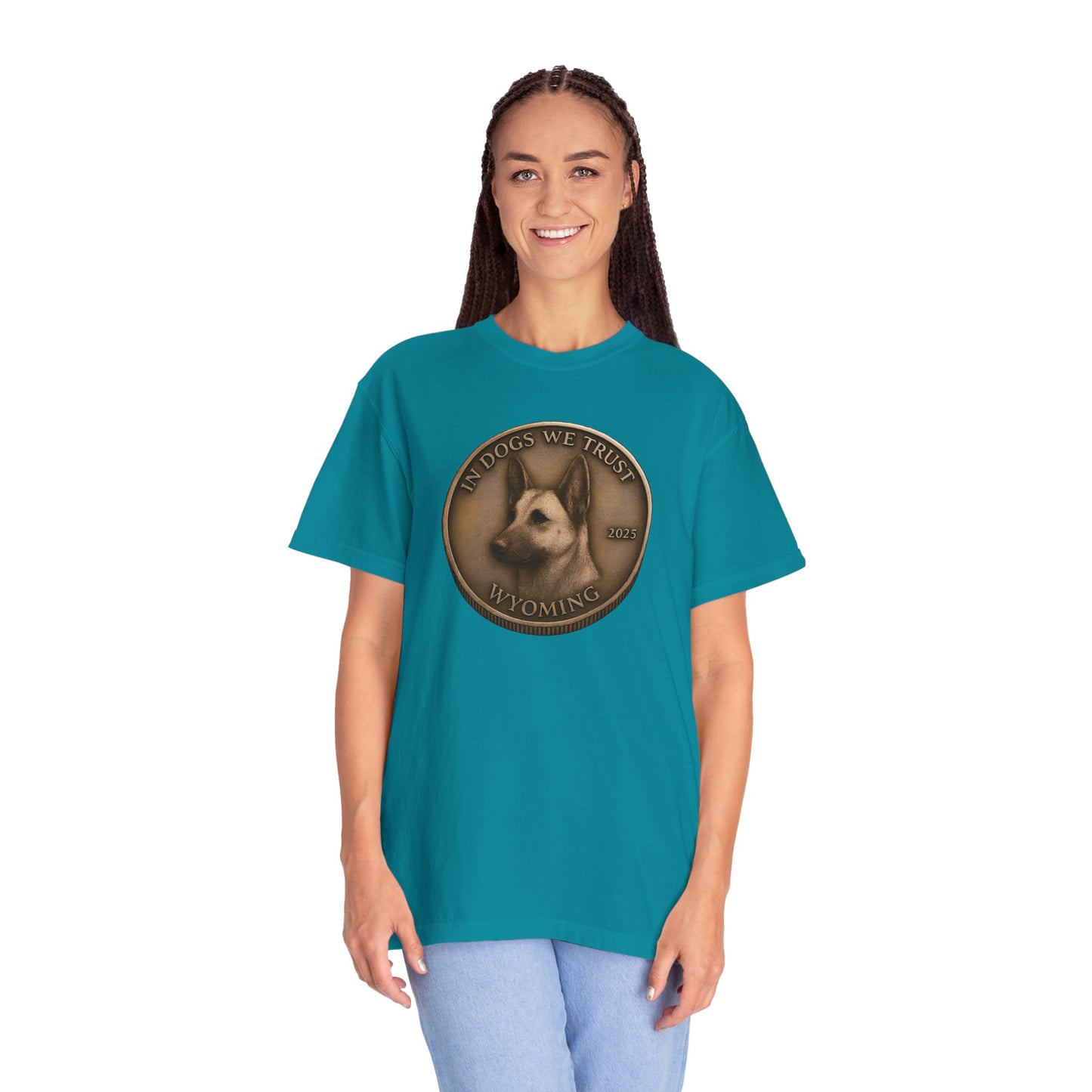 Wyoming State Coin T-Shirt Collection - Proud Dog Breed Illustrations