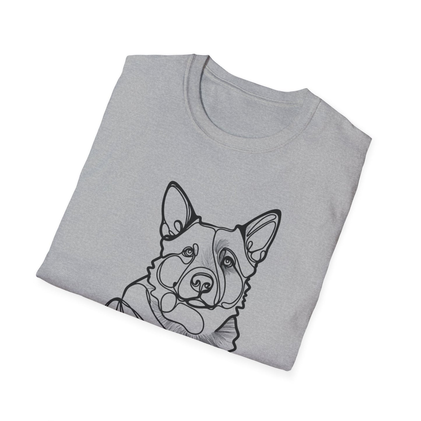 🖤 True Grit – Blue Heeler Line Art Tee – Minimalist Dog Outline Design