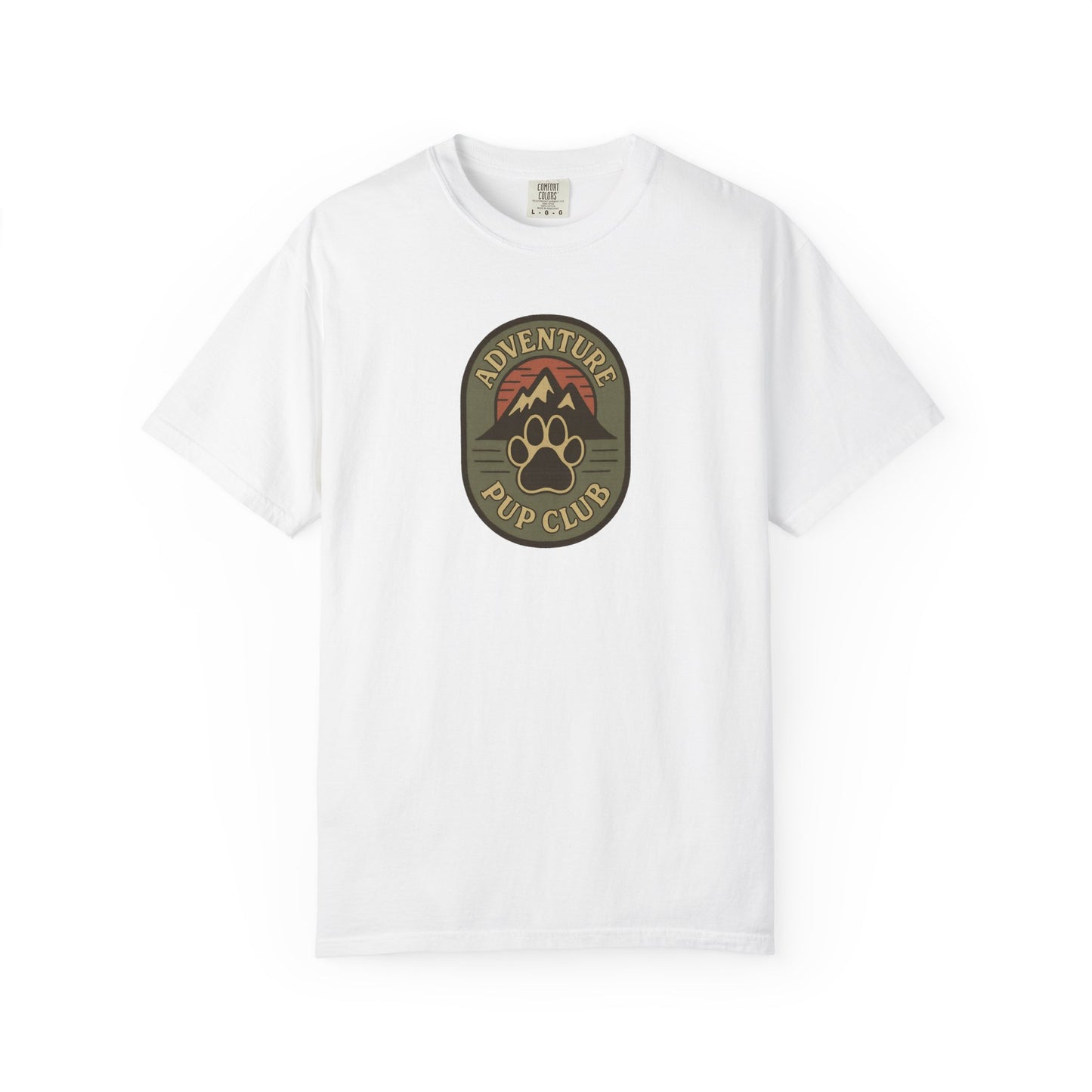 Adventure Pup Club Unisex Garment-Dyed T-Shirt, Dog Lover Gift, Outdoor Adventure Apparel, Pet Club Tee, Nature Lover Shirt