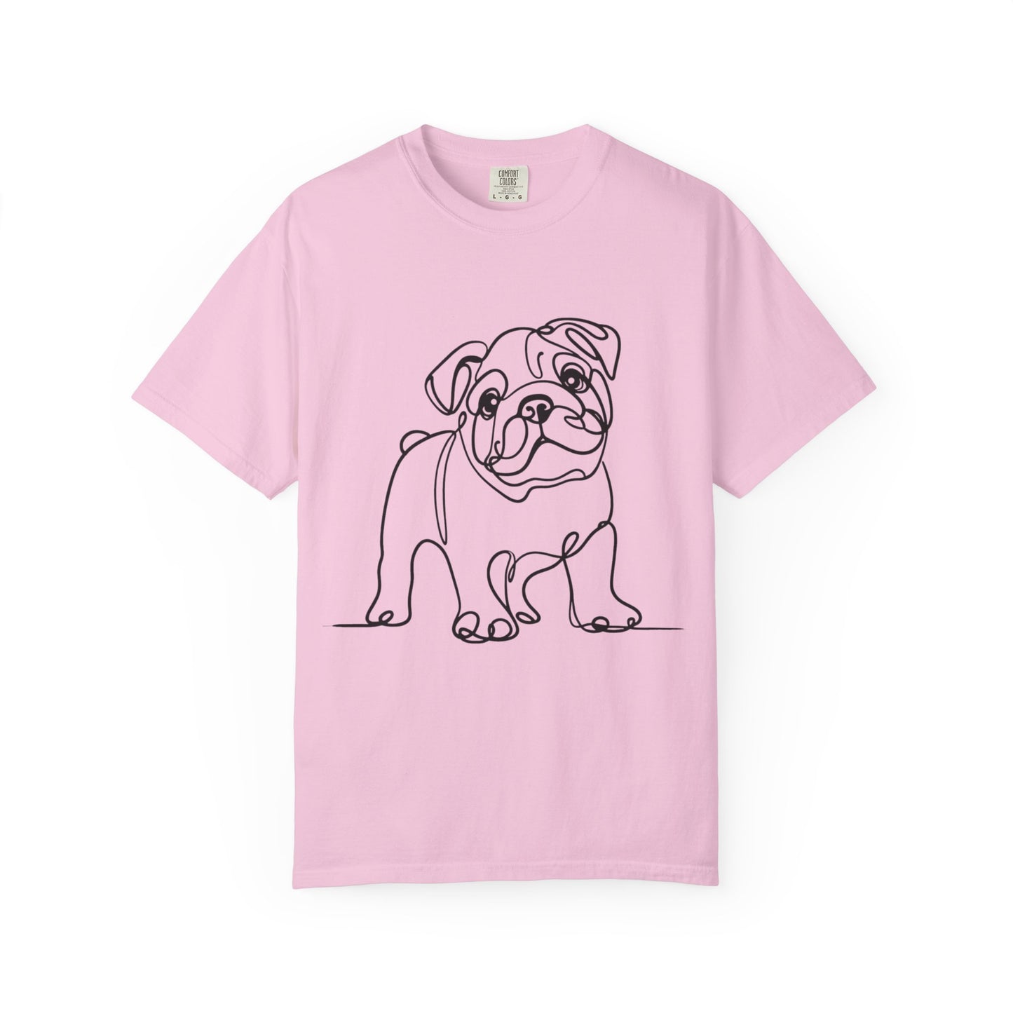 Unisex Garment-Dyed T-shirt with Minimalist Bulldog Design