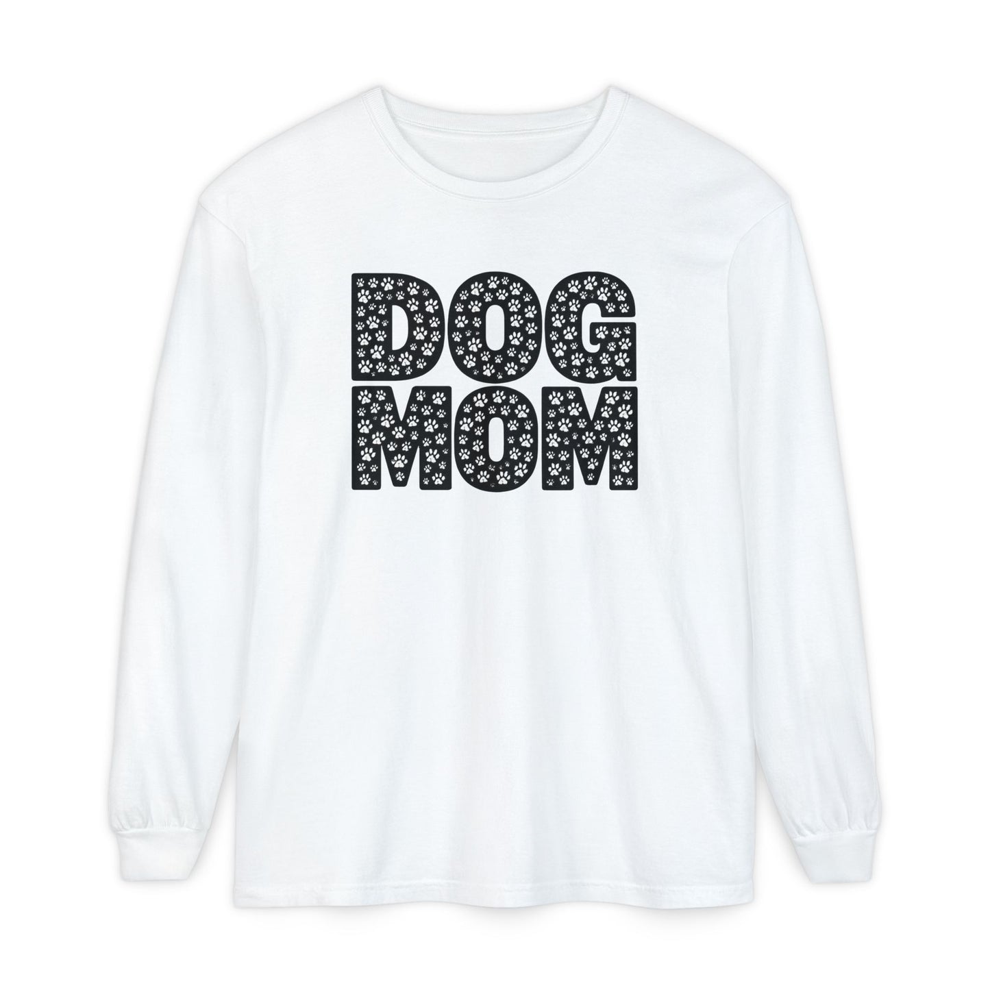 Dog Mom Long Sleeve T-Shirt, Gift for Dog Lovers, Casual Wear, Pet Owner Apparel, Mother's Day Gift, Dog Themed Fashion