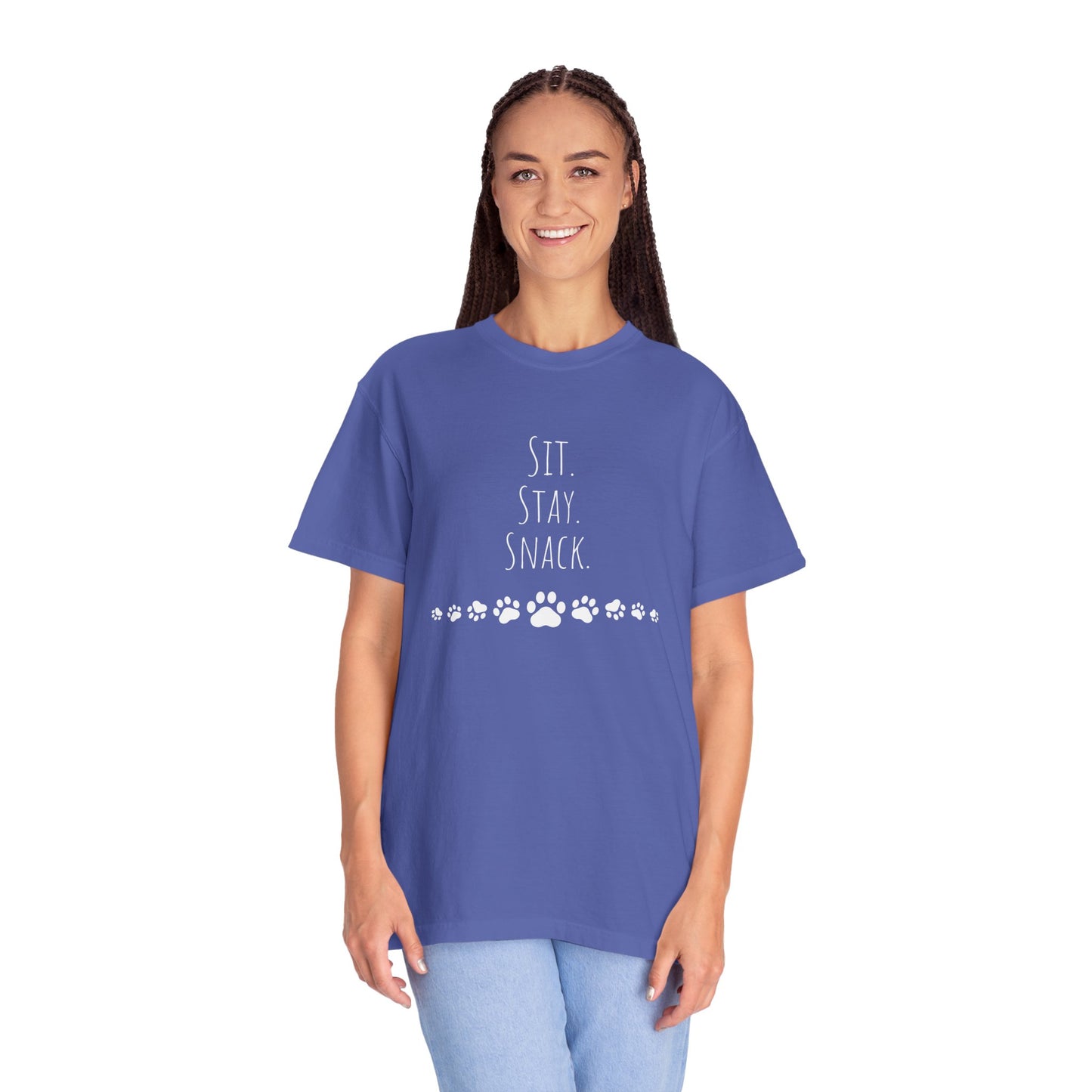 Unisex Pet Lover T-shirt - "Sit. Stay. Snack."