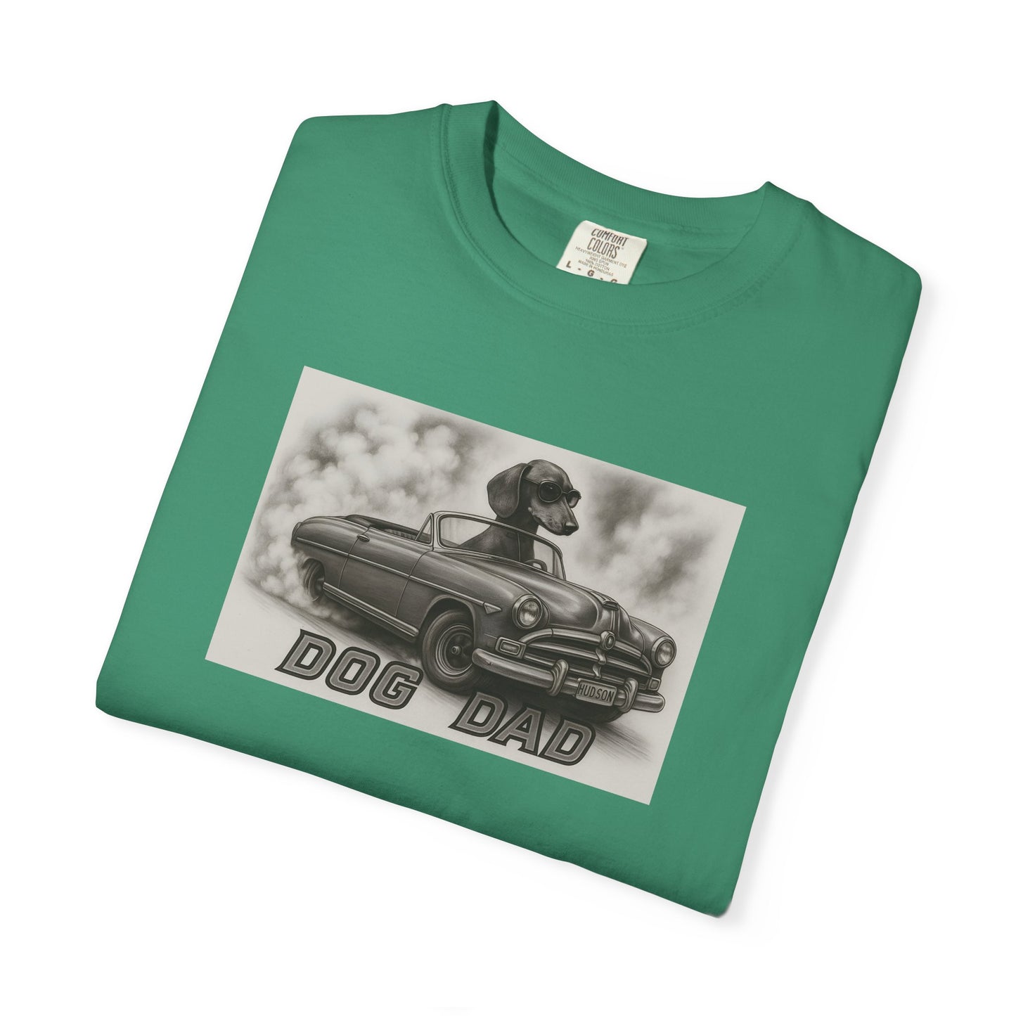 Dog Dad - Dachshund - Cool Dogs in Cool Cars T-Shirt Collection | Funny Dog Lover Apparel for Men