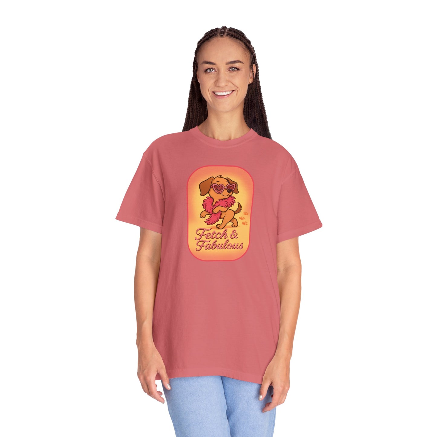 Fetch & Fabulous Dog Lover T-Shirt | Unisex Garment-Dyed Tee for Dog Owners, Pet Lovers, Birthday Gift, Casual Wear