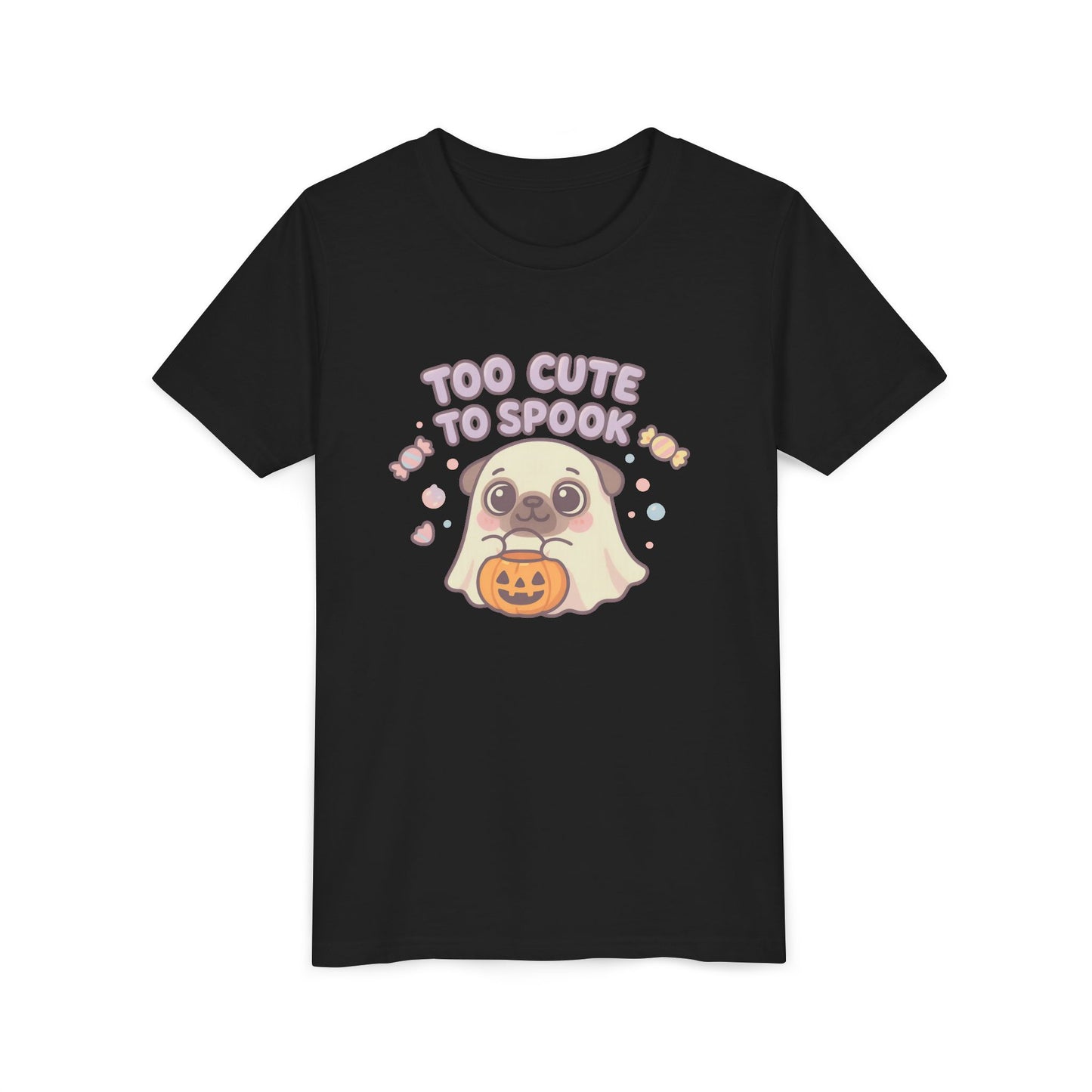 Cute Halloween Ghost Youth Tee, Spooky Shirt for Kids, Halloween Apparel, Trick or Treat T-Shirt, Funny Kids' Shirt