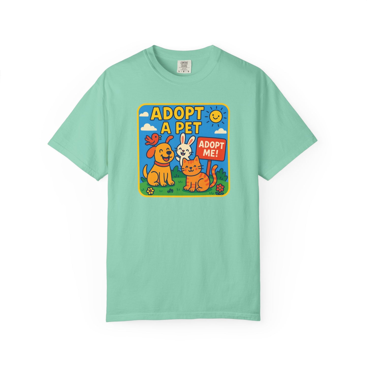 Adopt a Pet T-Shirt - Unisex Garment-Dyed Tee for Animal Lovers
