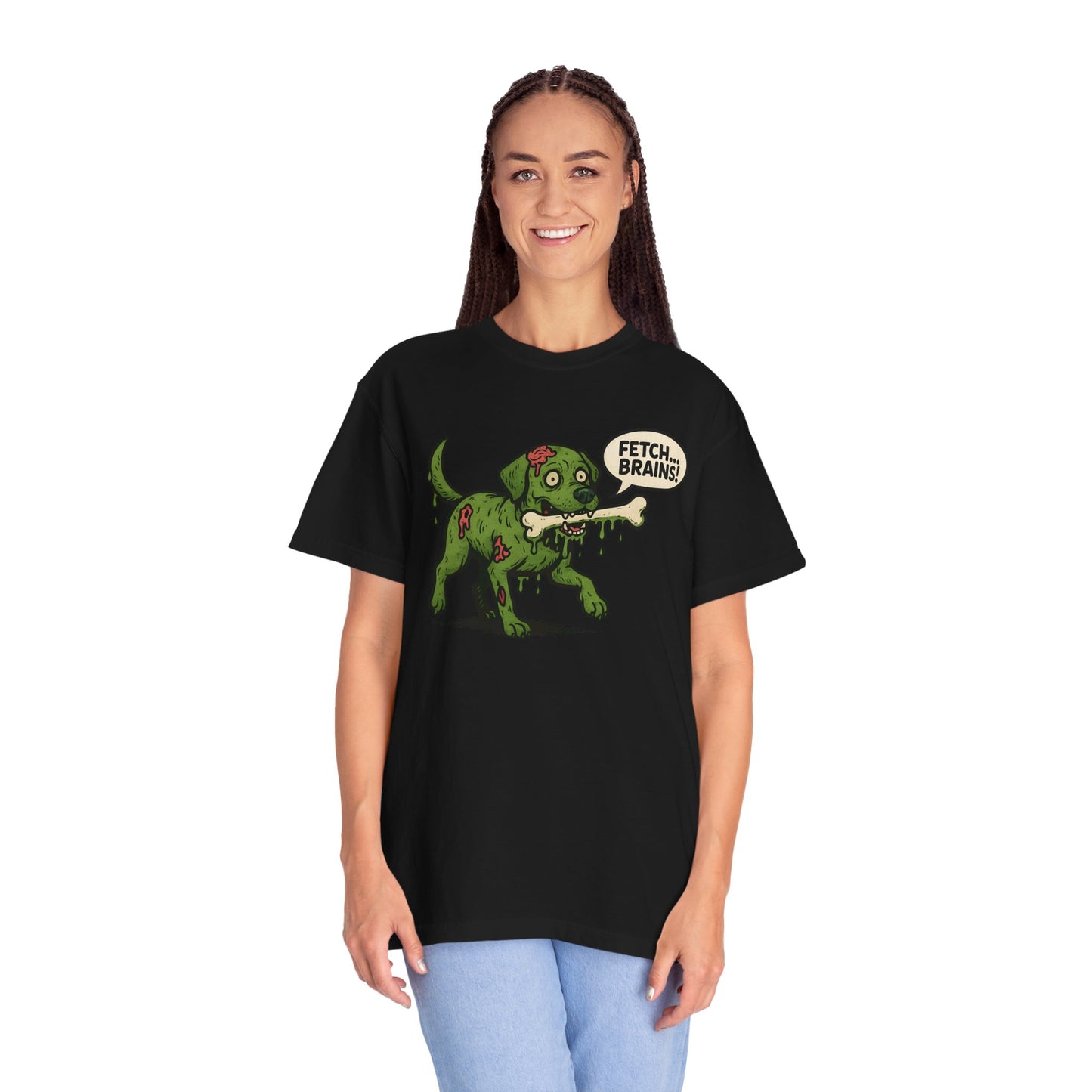 Zombie Dog Fetch T-Shirt, Funny Pet Lover Tee, Graphic Tee for Halloween, Unique Gift, Dog Owner Shirt