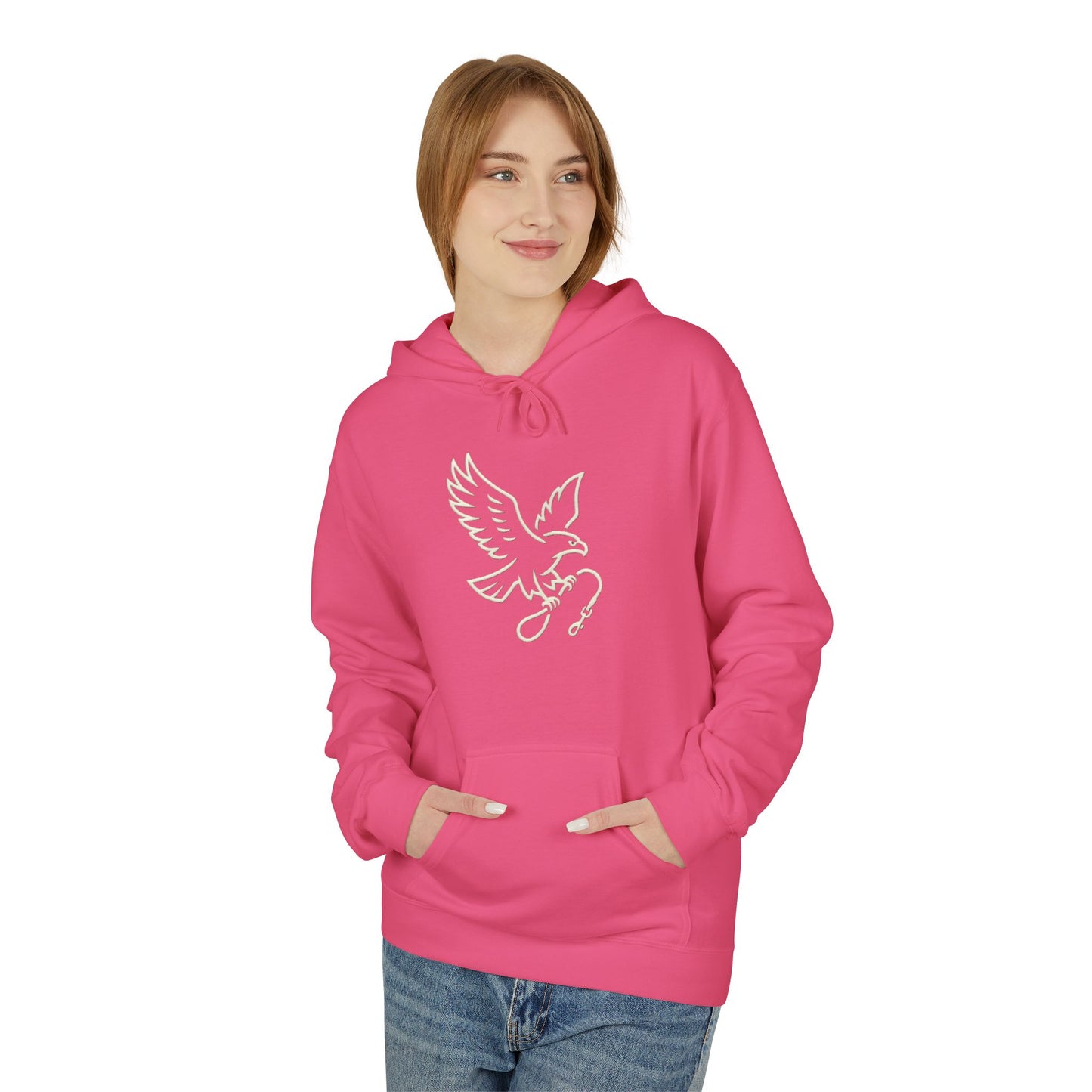 Stylish Unisex Fleece Hoodie with Unique Bird Design, Cozy Pullover, Casual Wear, Gift for Nature Lovers, Perfect for Fall