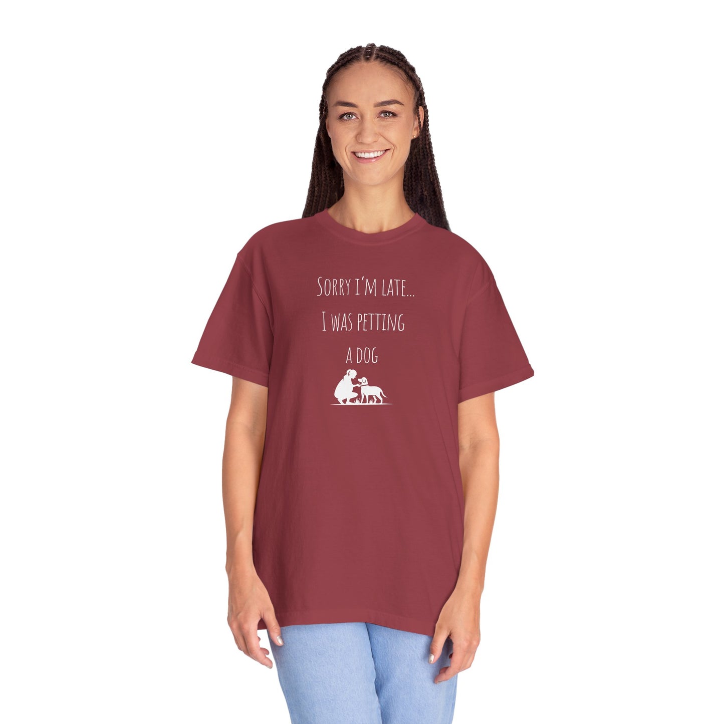 Dog Lover's Unisex T-Shirt - "Sorry I'm Late... I Was Petting a Dog"