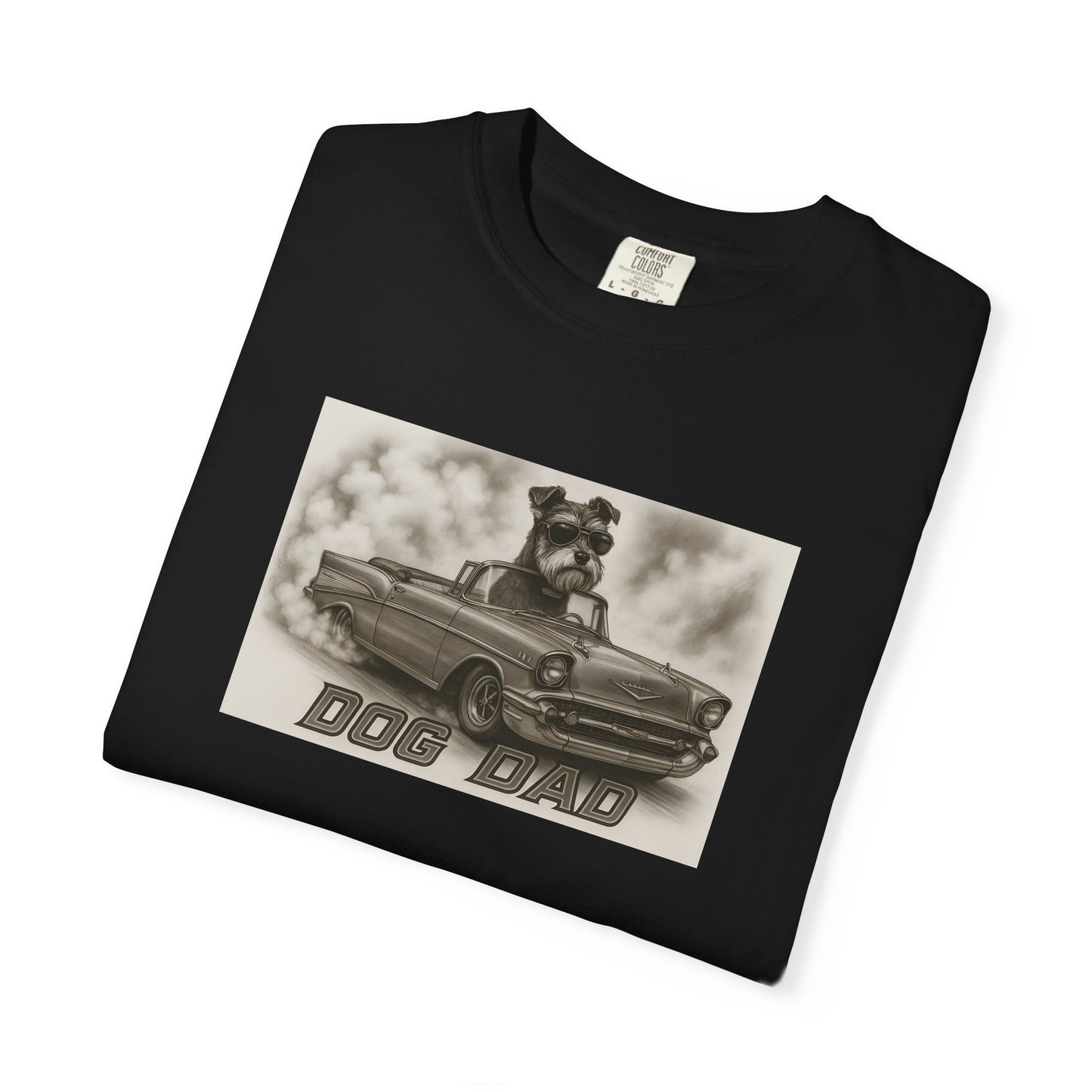 Dog Dad - Miniature Schnauzer - Cool Dogs in Cool Cars T-Shirt Collection | Funny Dog Lover Apparel for Men