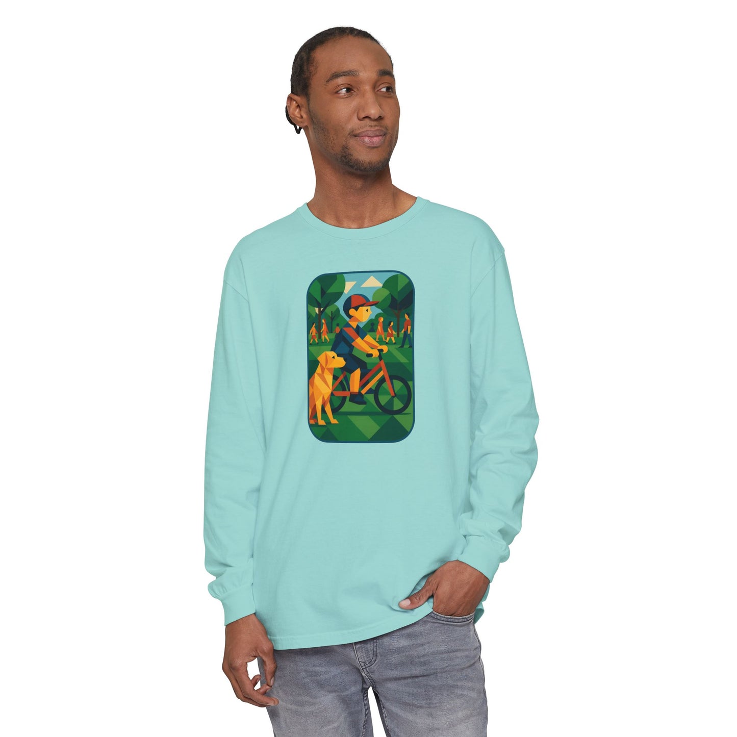 Park Walk Adventure T-Shirt, Eco-Friendly Tee, Dog Lover Apparel, Nature Print Shirt, Perfect for Outdoor Activities