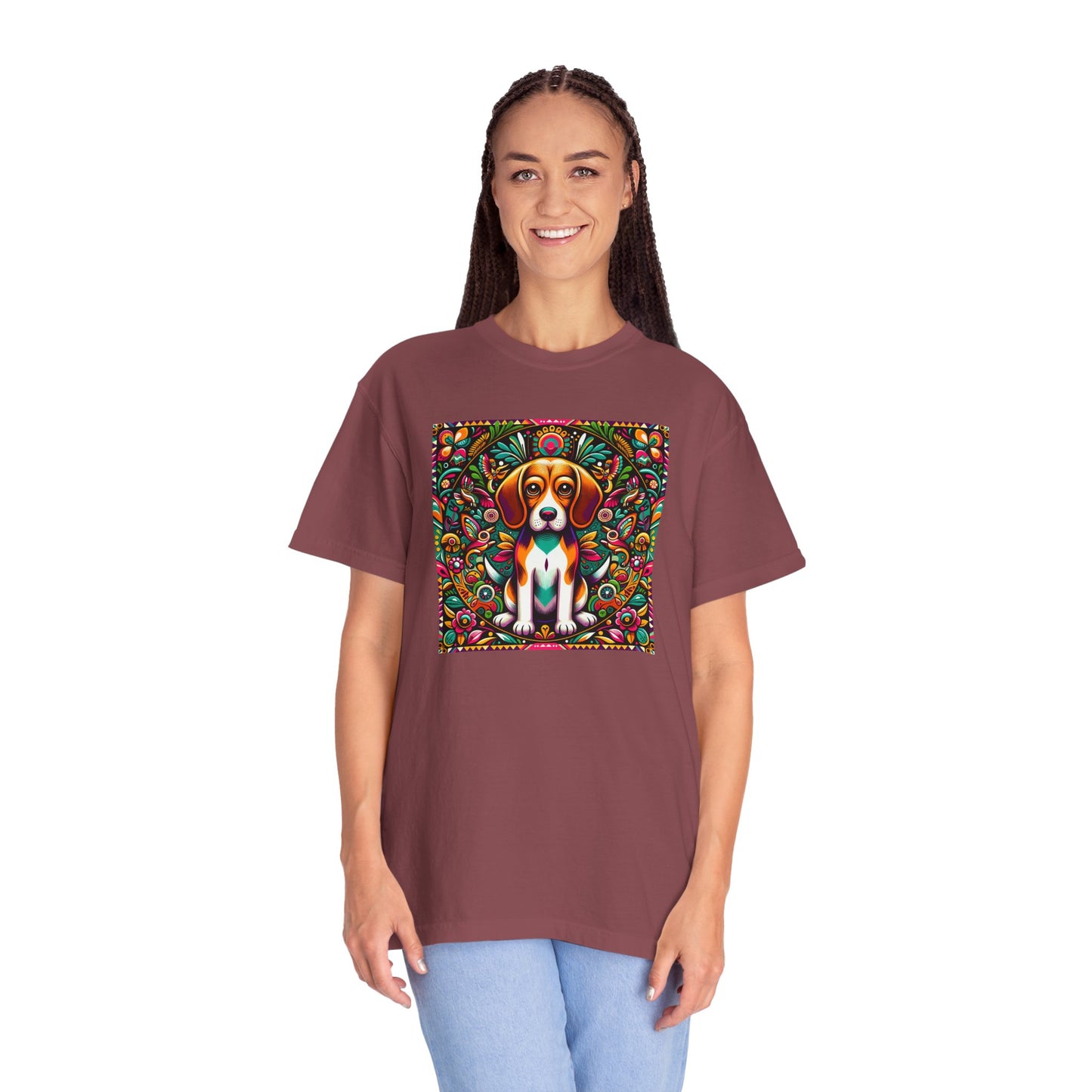 Vibrant Dog Art Unisex Garment-Dyed T-Shirt | Colorful Canine Design