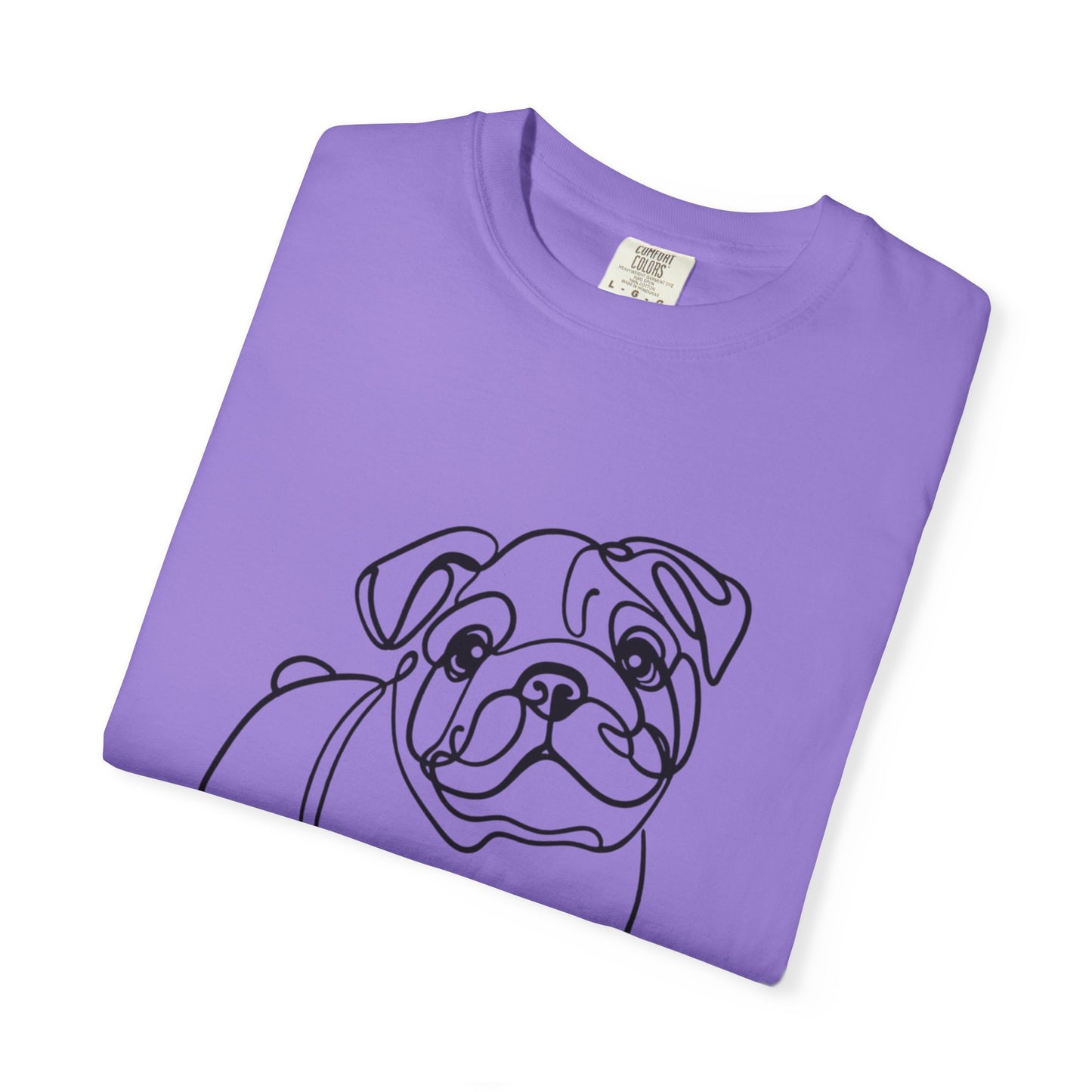 Unisex Garment-Dyed T-shirt with Minimalist Bulldog Design