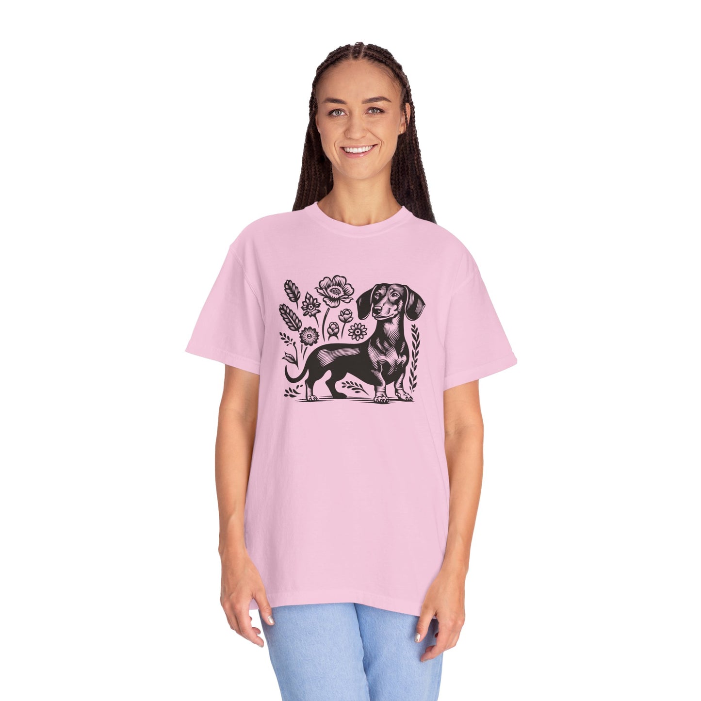 Floral Dachshund Unisex T-Shirt - Comfy Pet Lover Gift