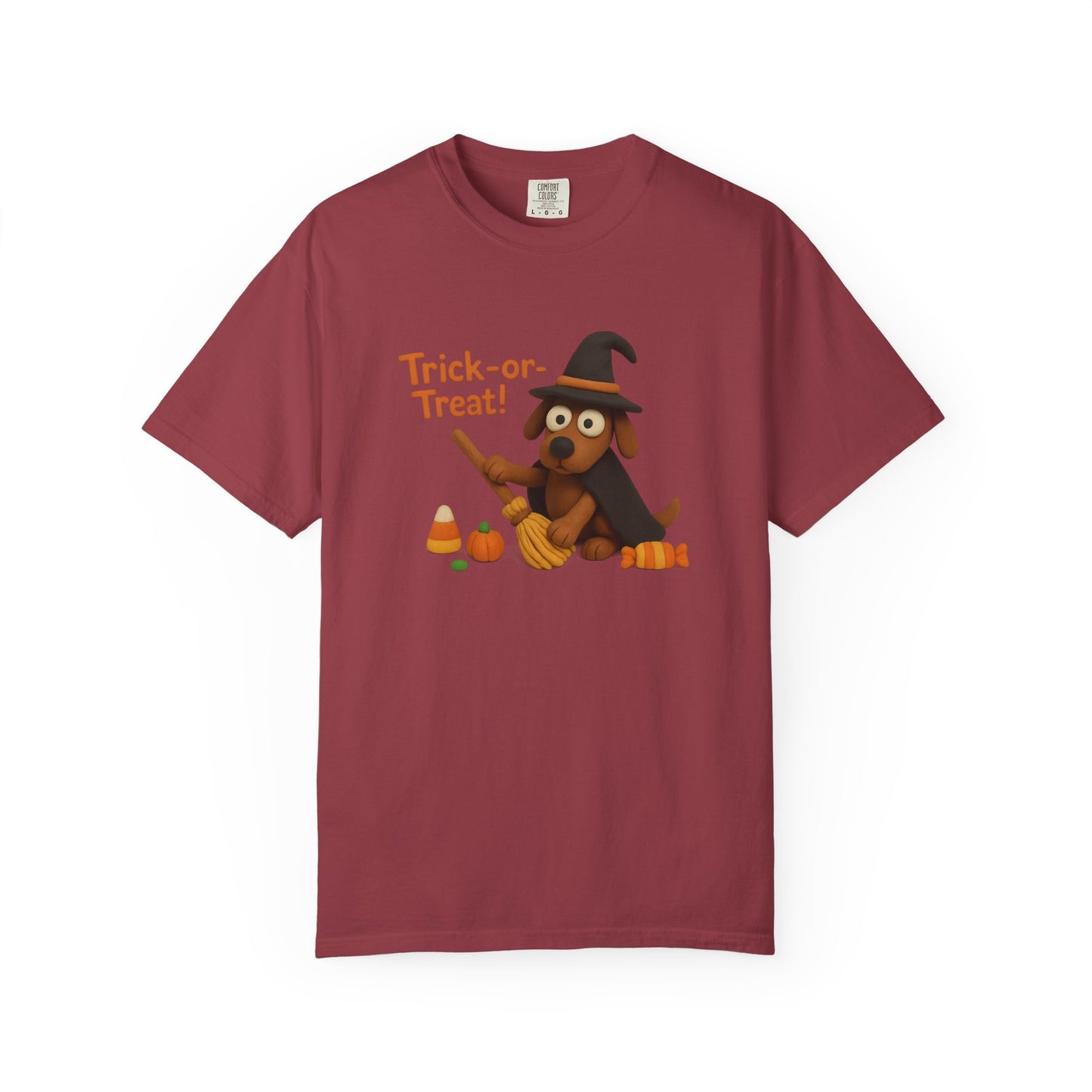 Cute Halloween Dog T-Shirt, Trick-or-Treat Shirt, Fall Apparel, Pet Lover Gift, Unisex Halloween Clothing, Animal Lover Tee