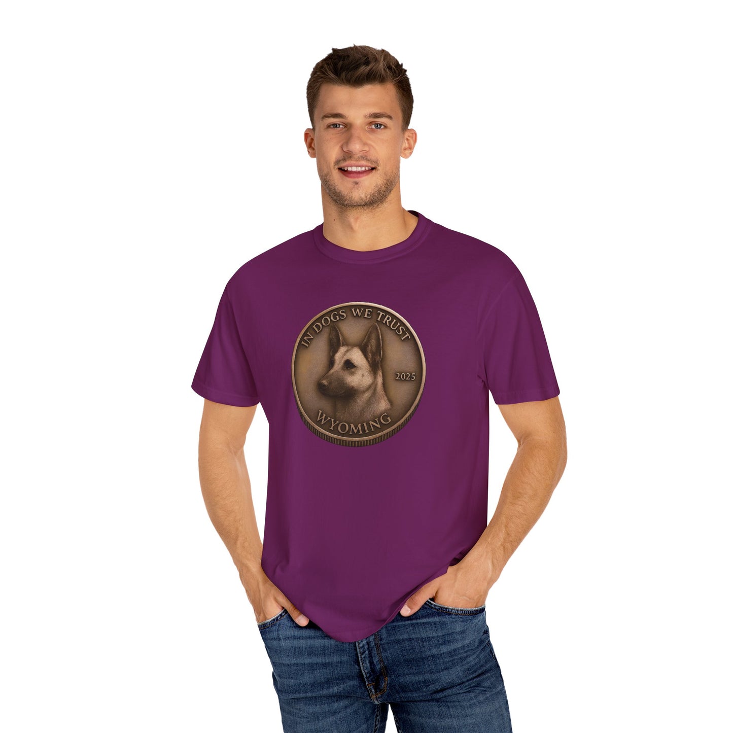 Wyoming State Coin T-Shirt Collection - Proud Dog Breed Illustrations