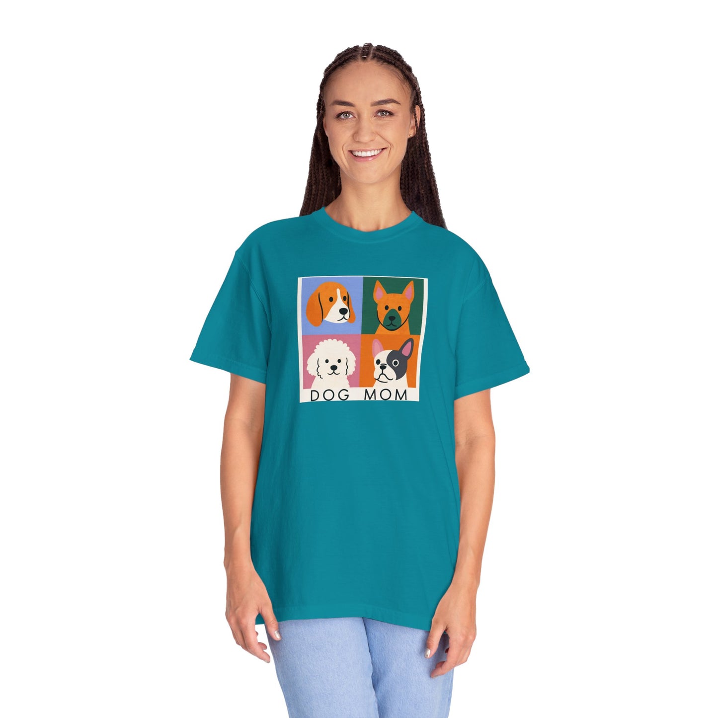 Dog Mom T-shirt - Unisex Garment-Dyed Tee for Dog Lovers