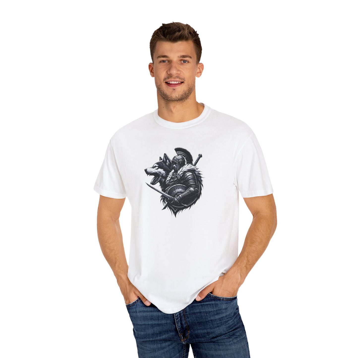 Wolf Warrior Unisex Garment-Dyed T-shirt - Perfect for Nature Lovers and Adventure Seekers