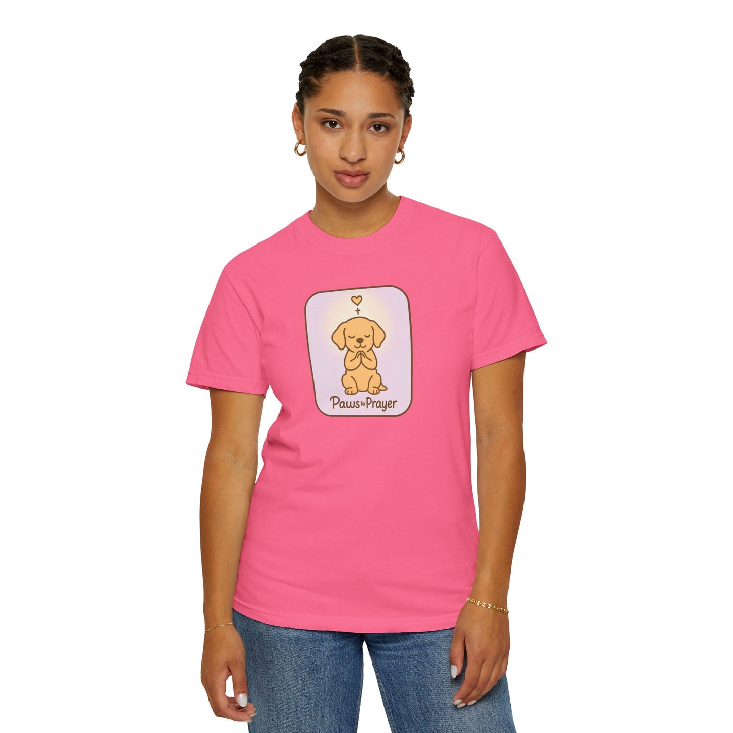 Prayerful Paws Unisex T-Shirt, Dog Lover Gift, Cute Pet Tee, Animal Prayer Shirt, Casual Animal Tees, Gift for Dog Owners